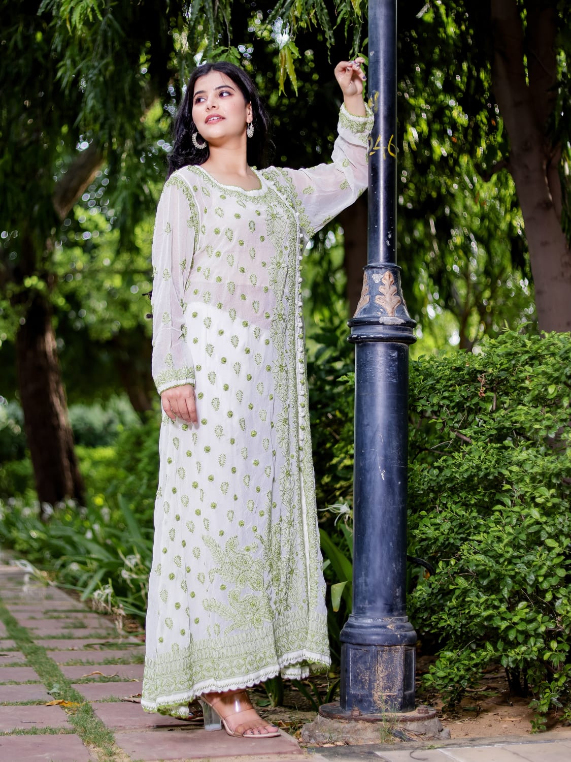 Georgette A line angarkhastyle kurta