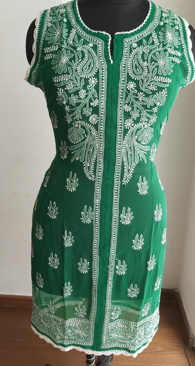 Georgette Sleeveless Kurti