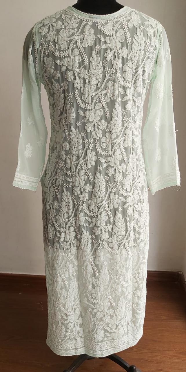 Mint Green All over Resham work