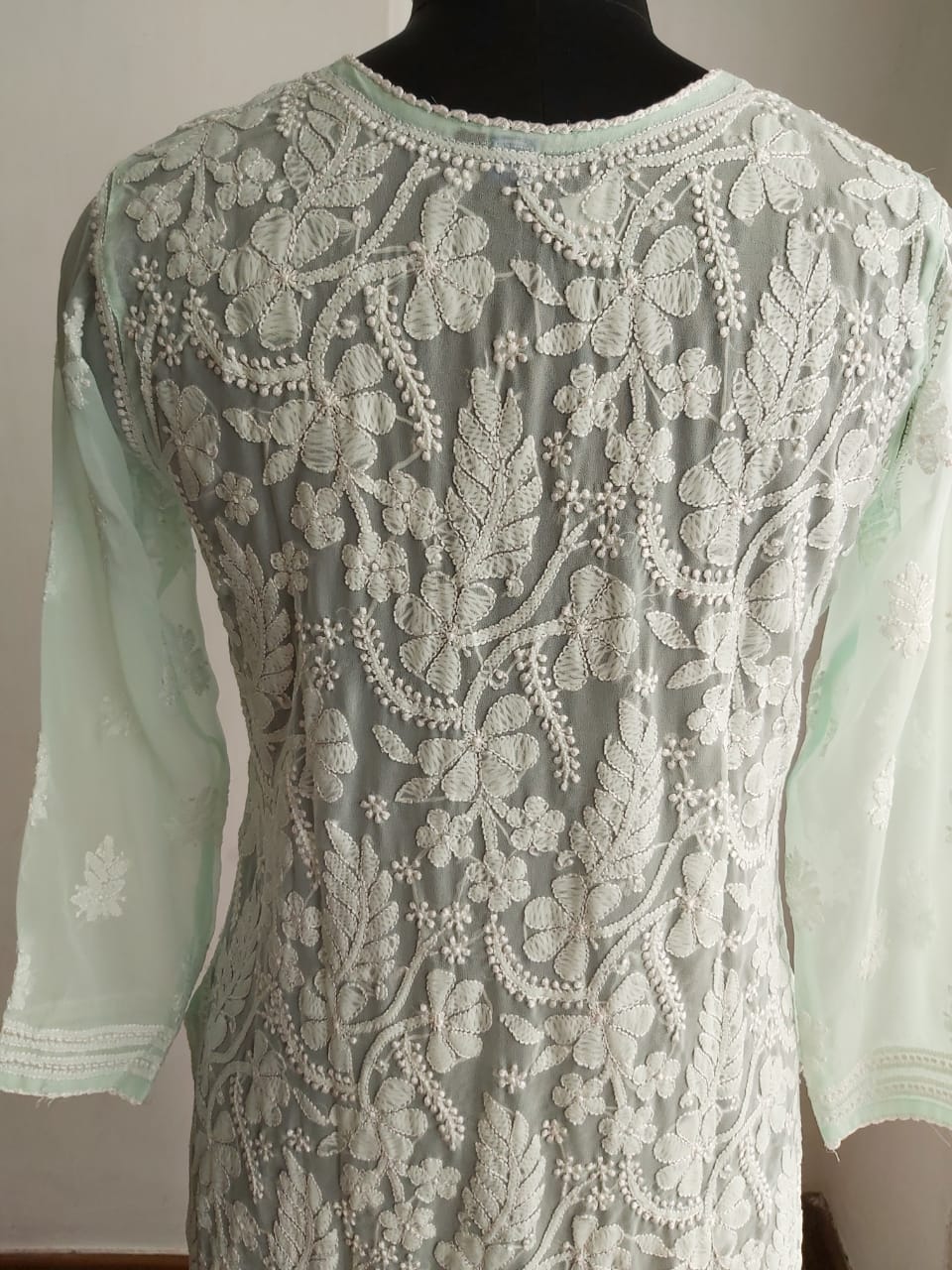 Mint Green All over Resham work