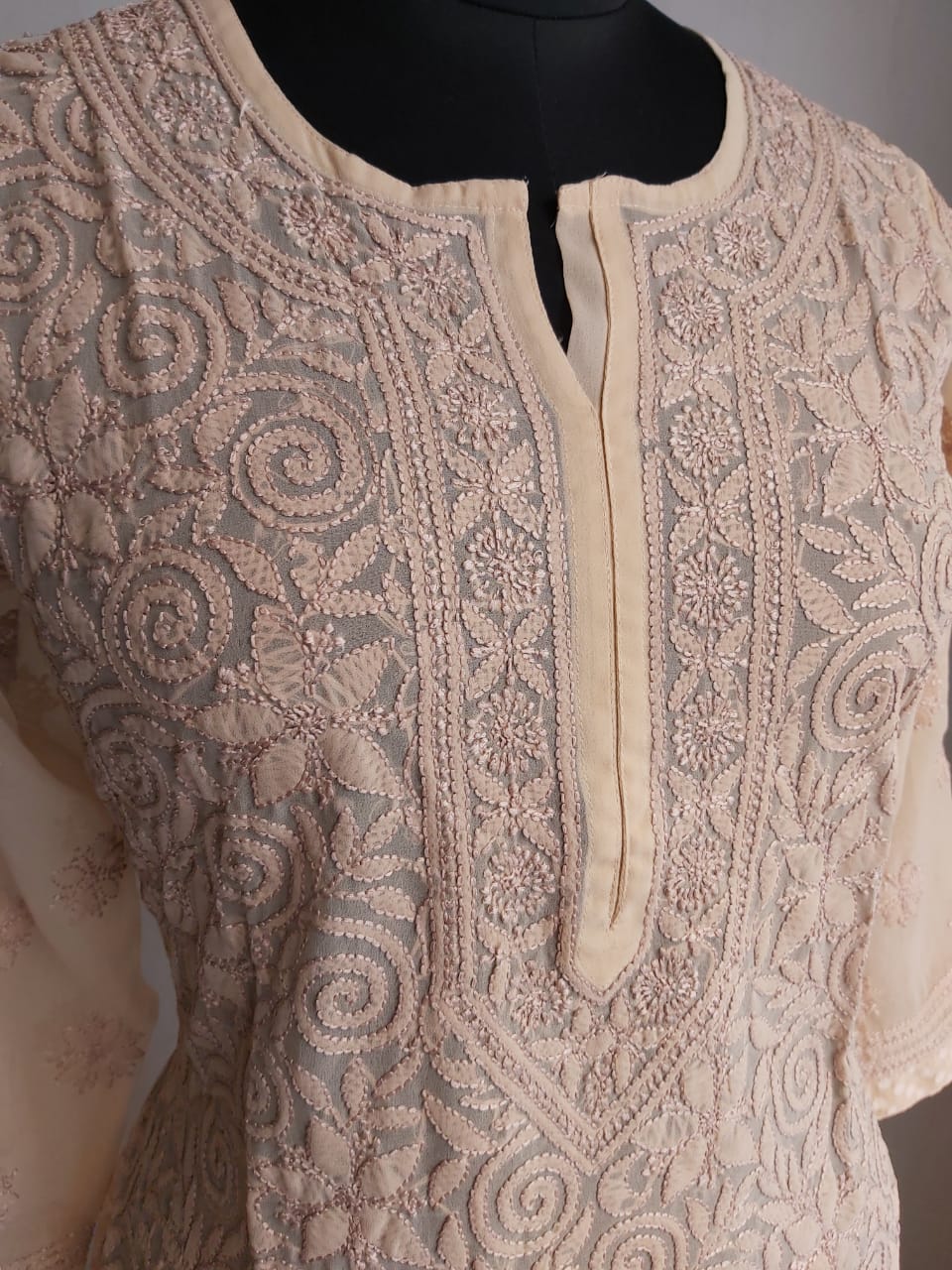 Georgette Kurti with Resham work