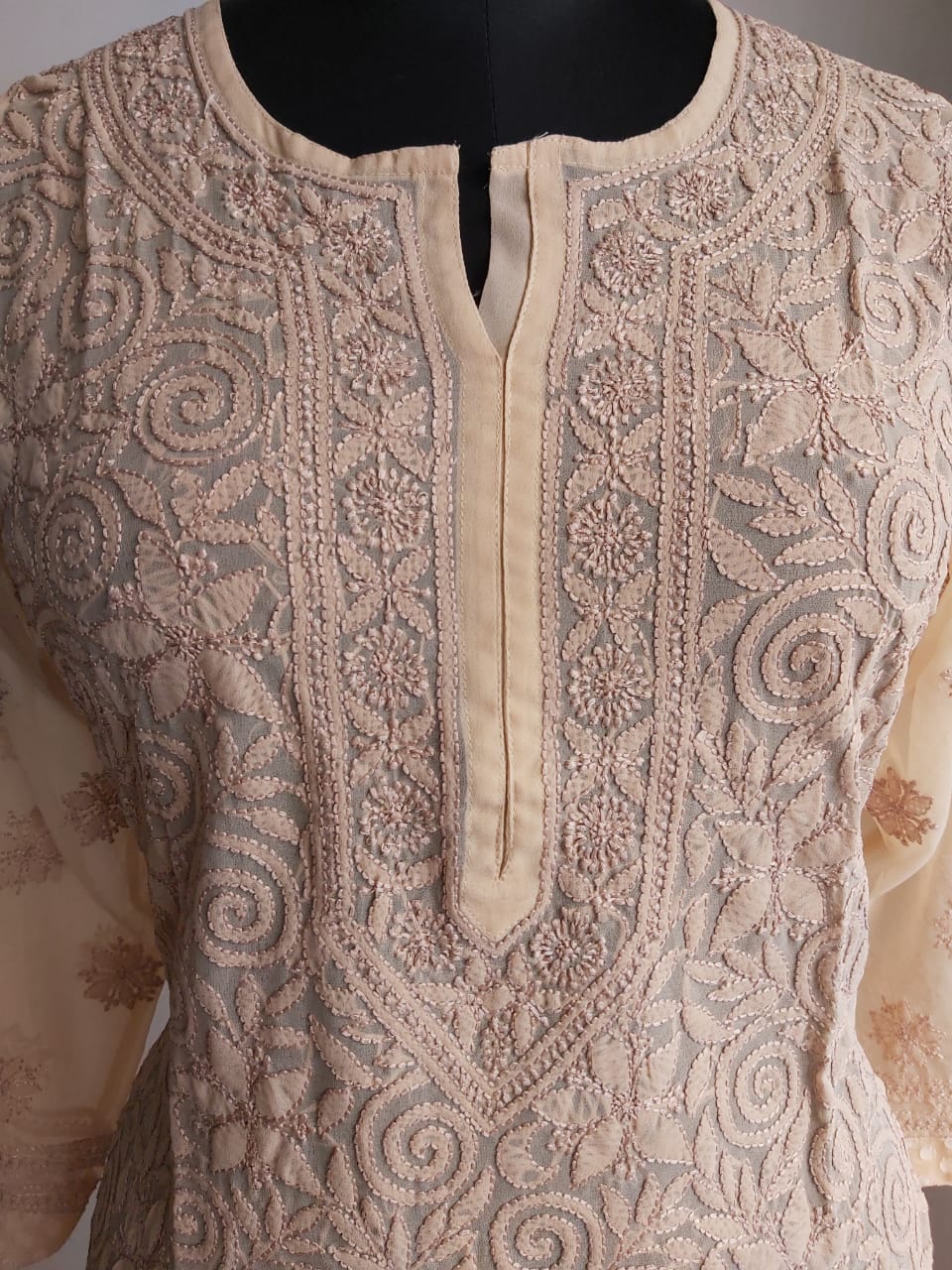 Georgette Kurti with Resham work