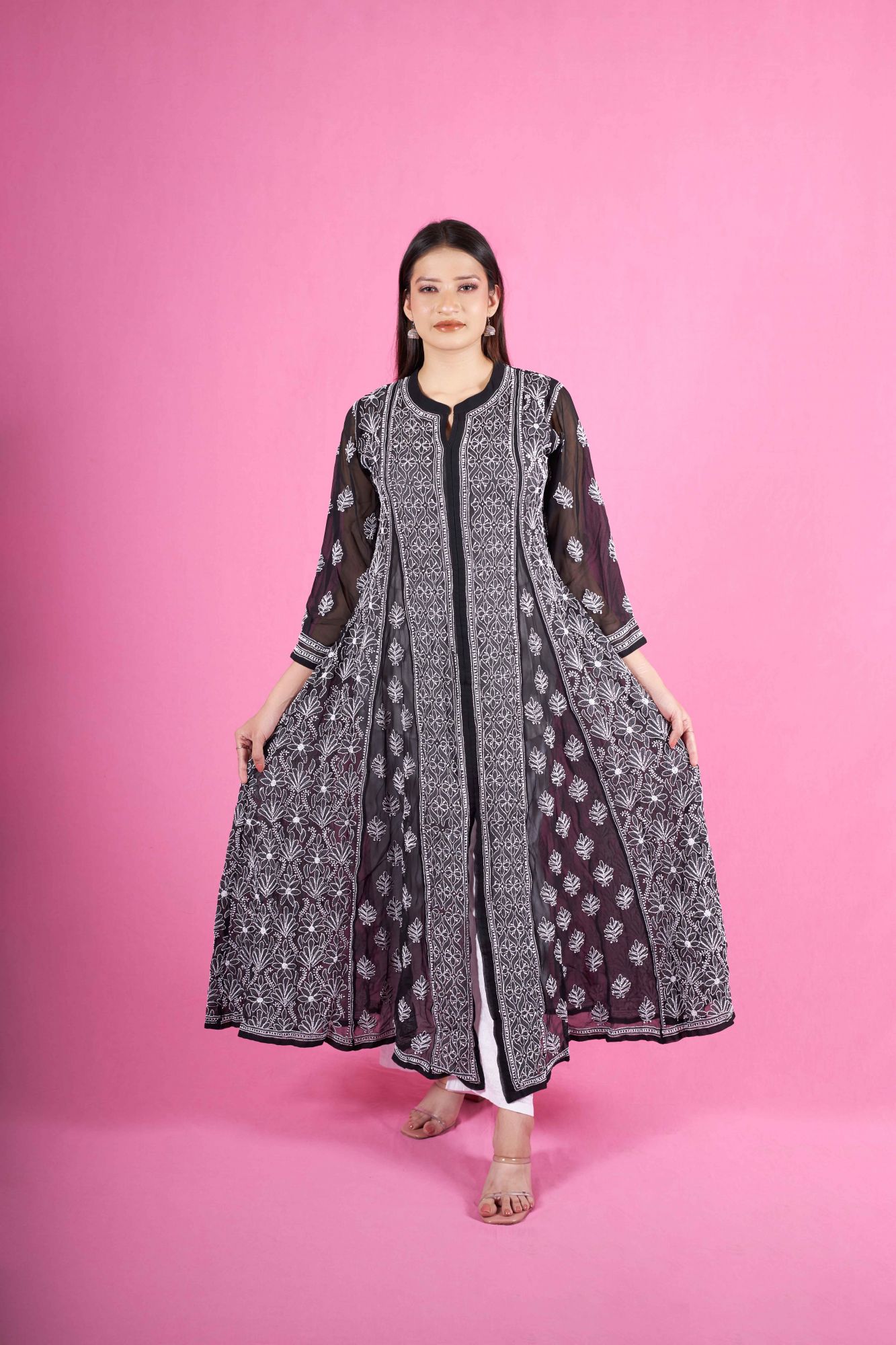 Black Georgette Anarkali Full work
