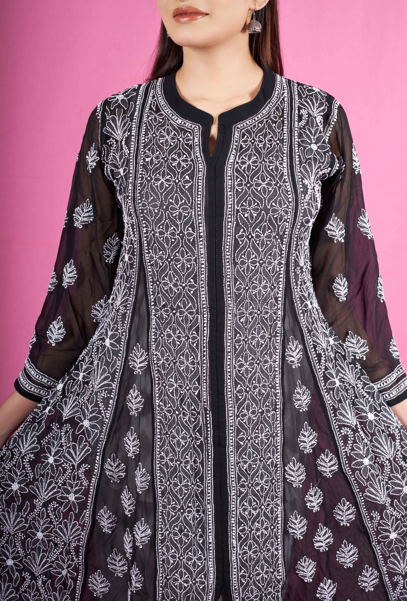 Black Georgette Anarkali Full work