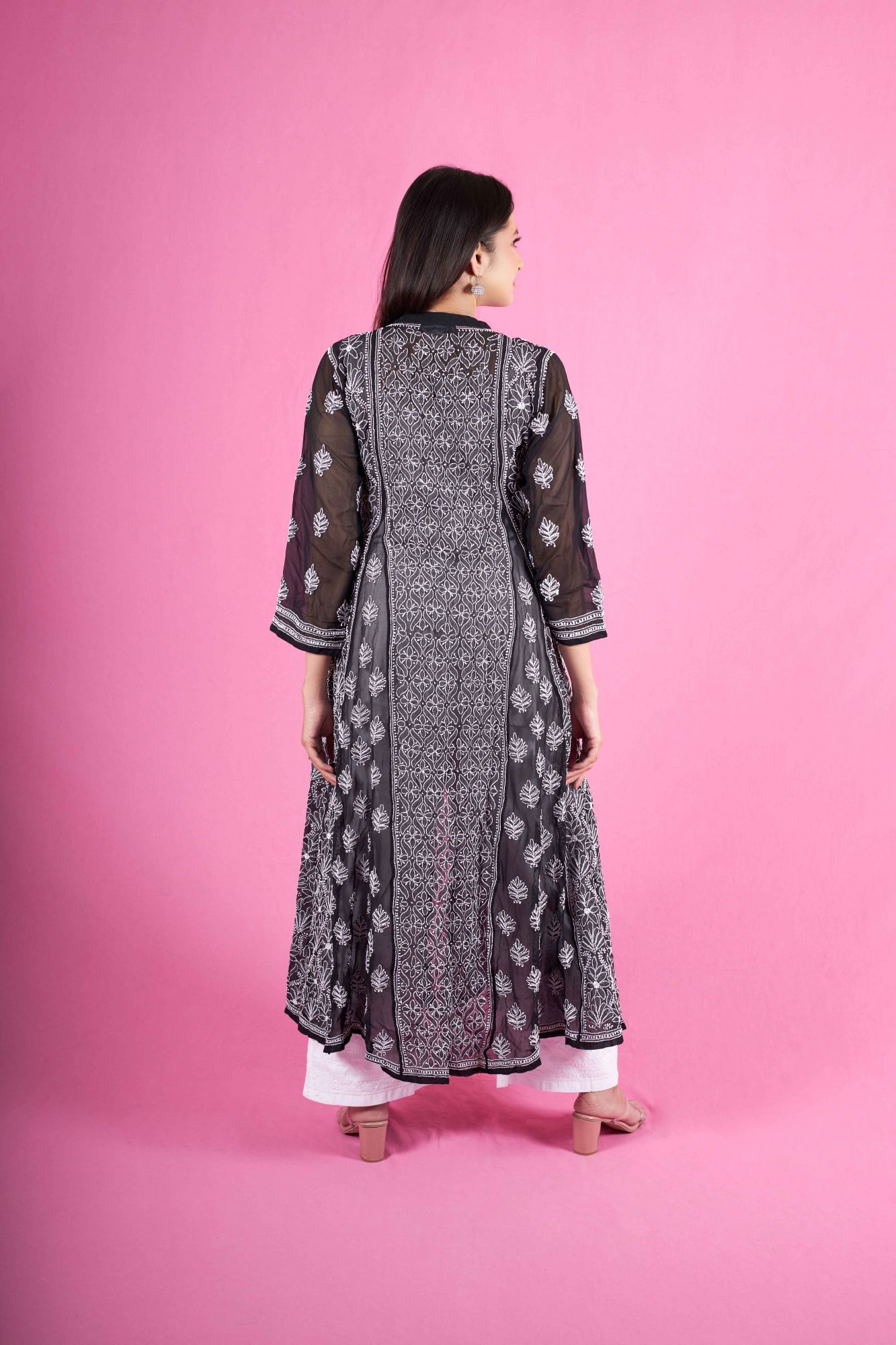 Black Georgette Anarkali Full work