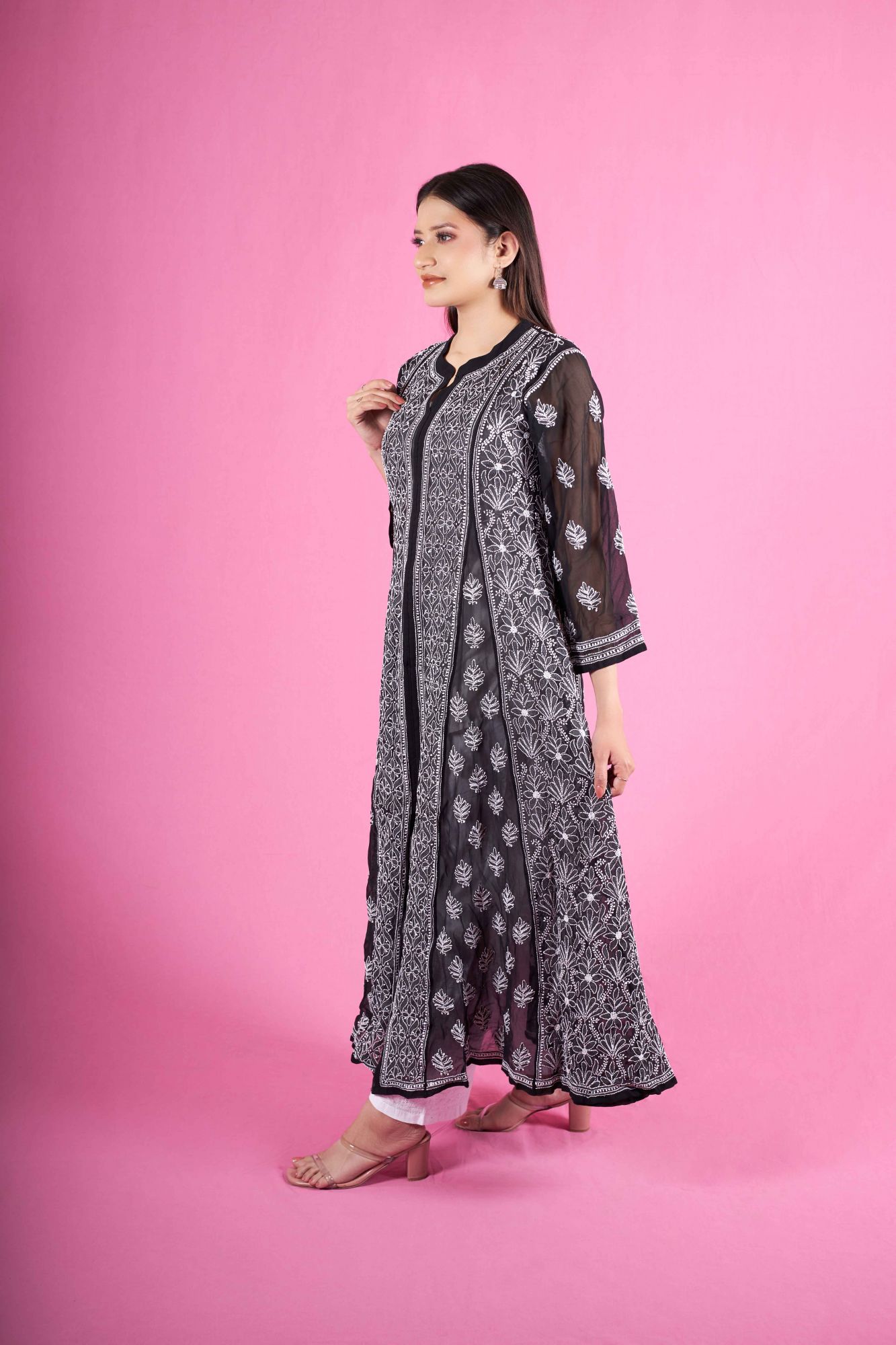 Black Georgette Anarkali Full work