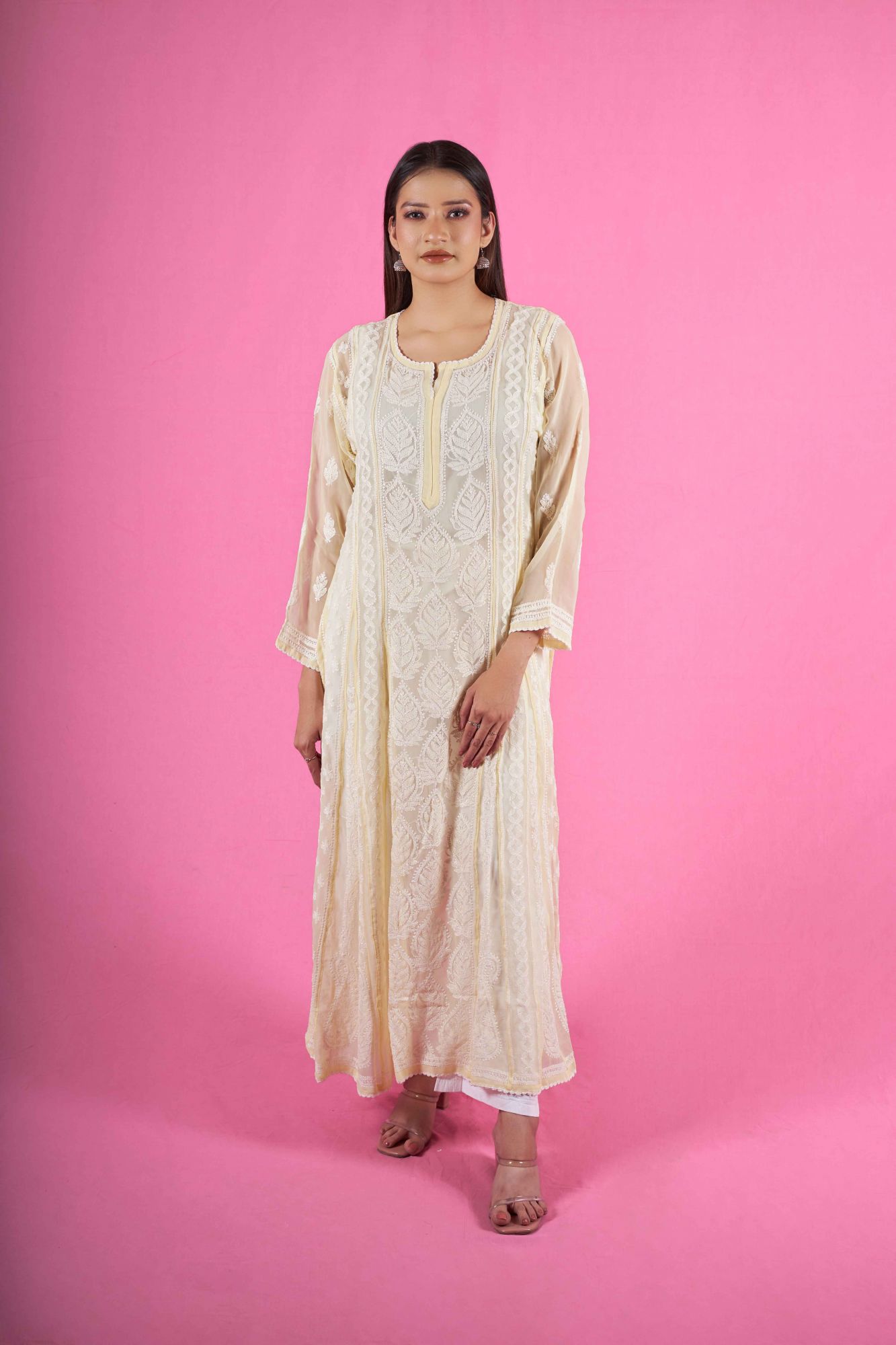 Georgette All over Resham work Anarkali