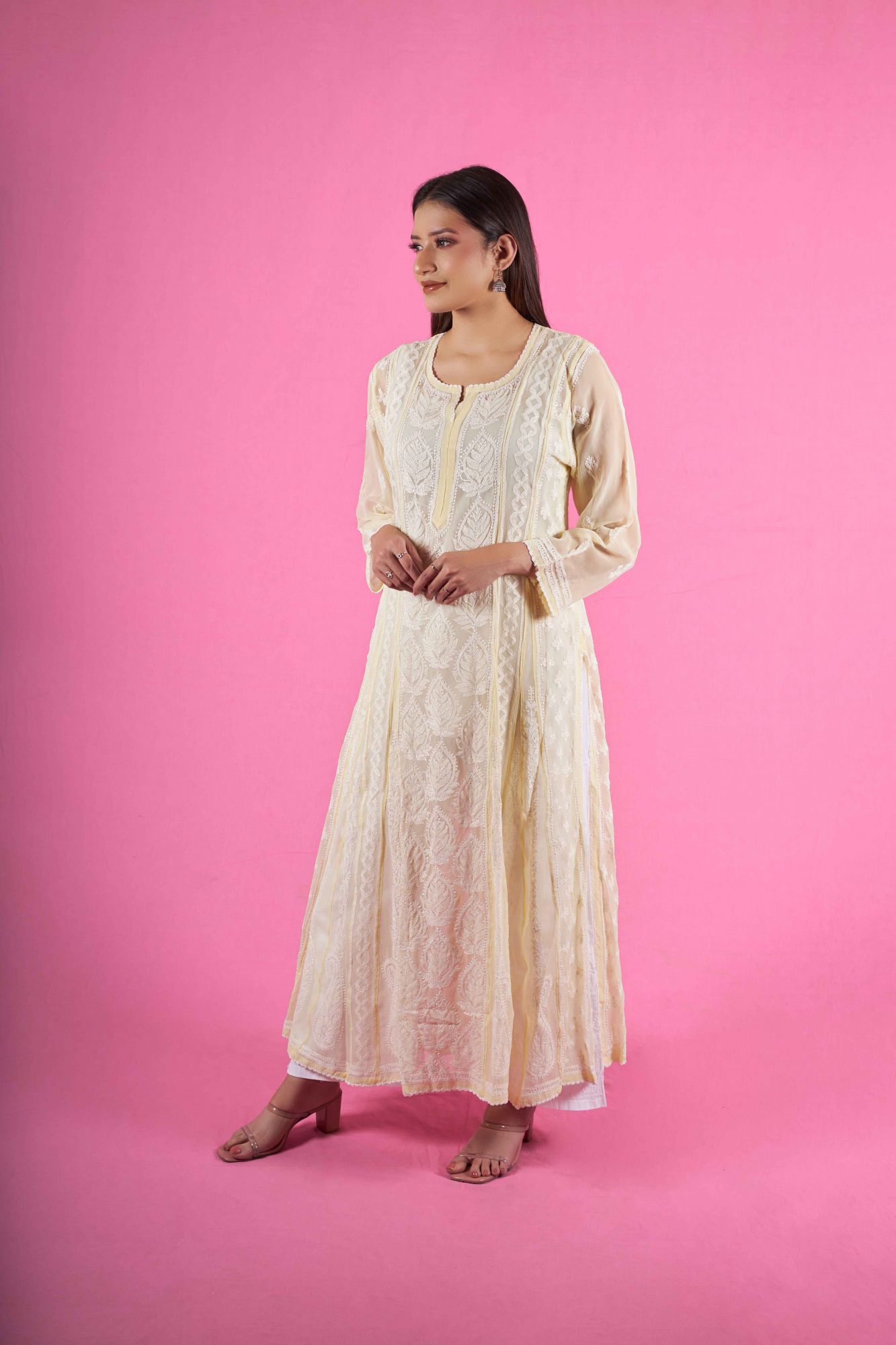Georgette All over Resham work Anarkali