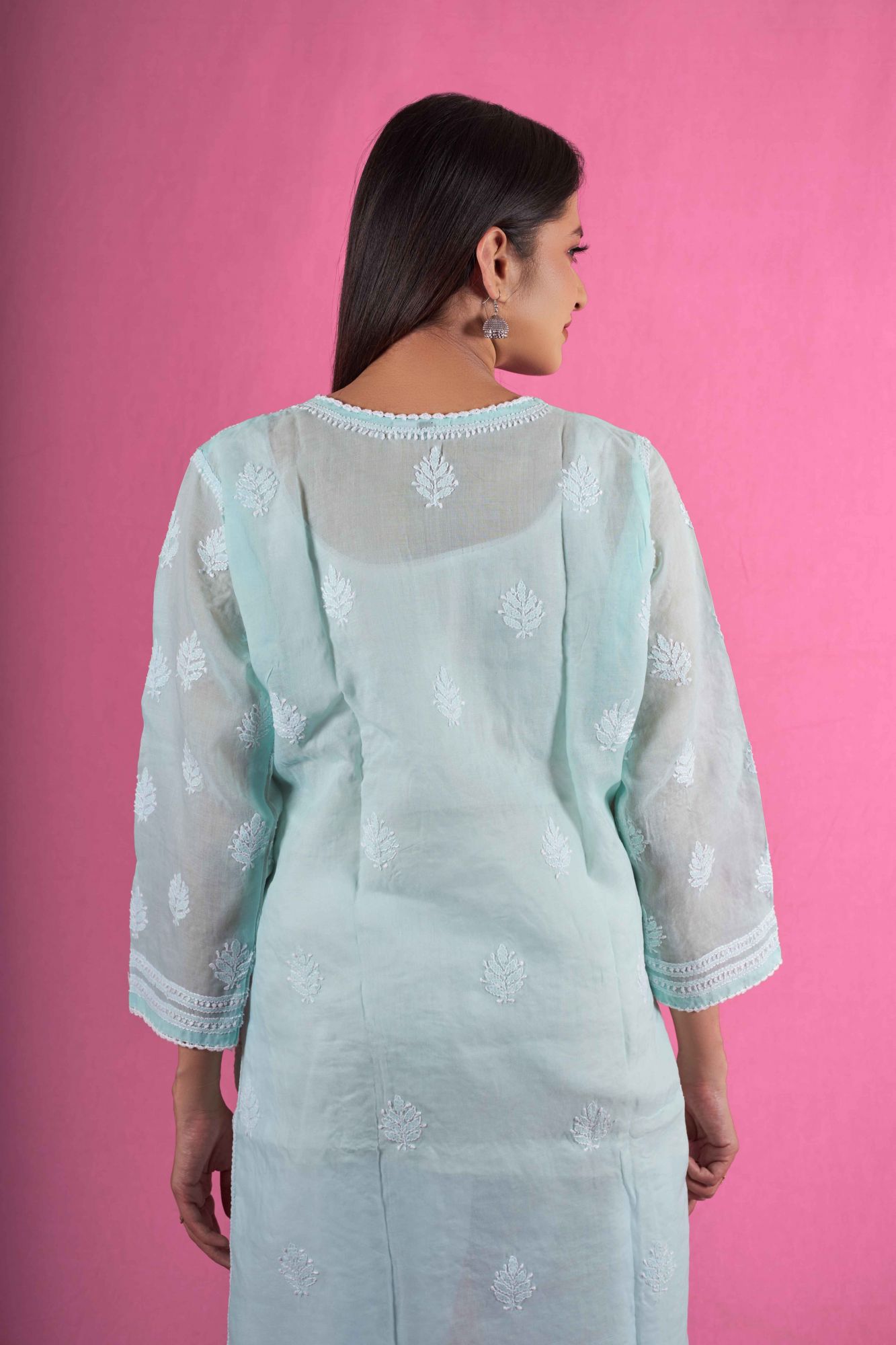 Cotton Voil Jaal work Kurti