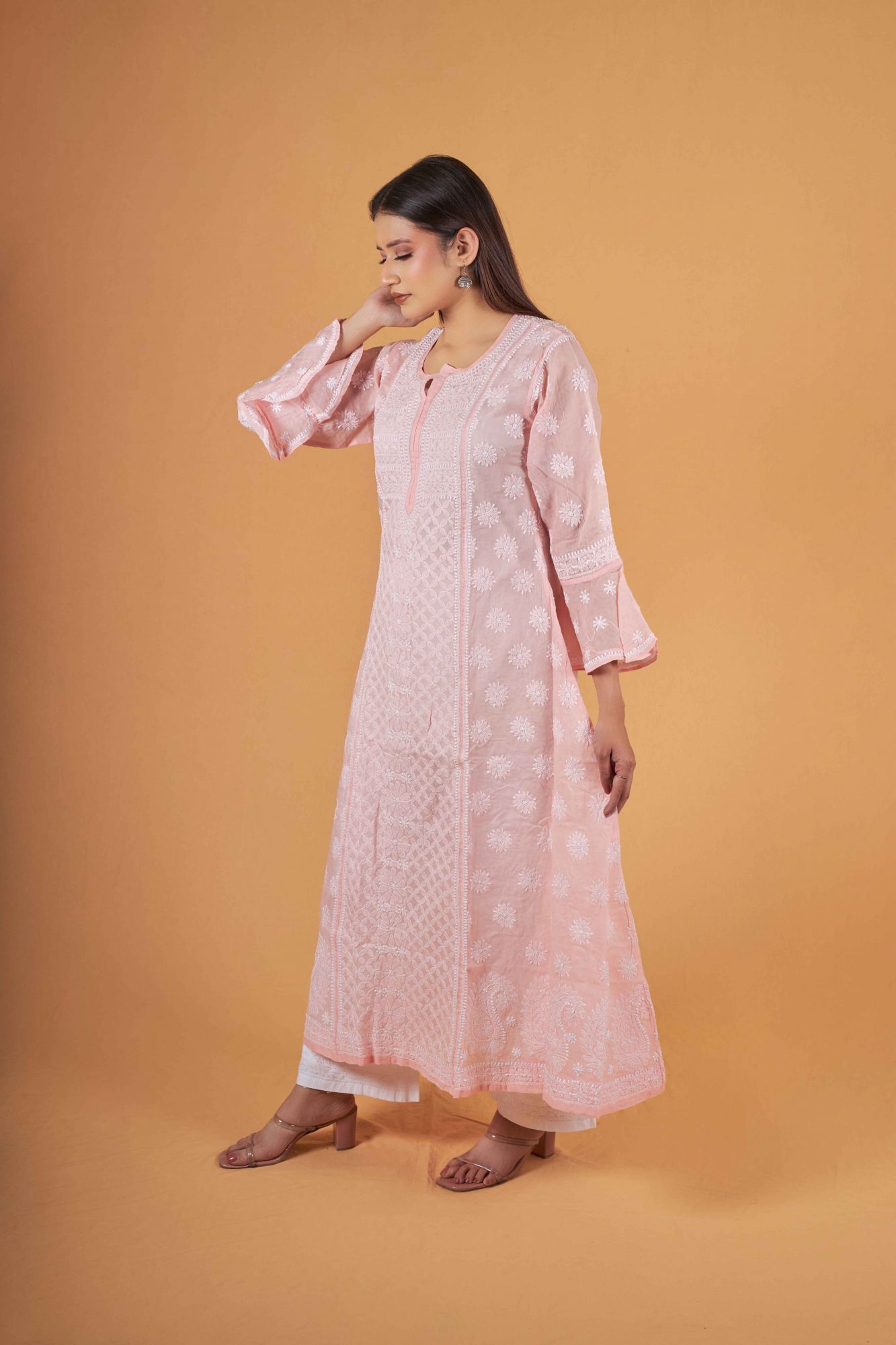 Cotton A line All over work Kurta
