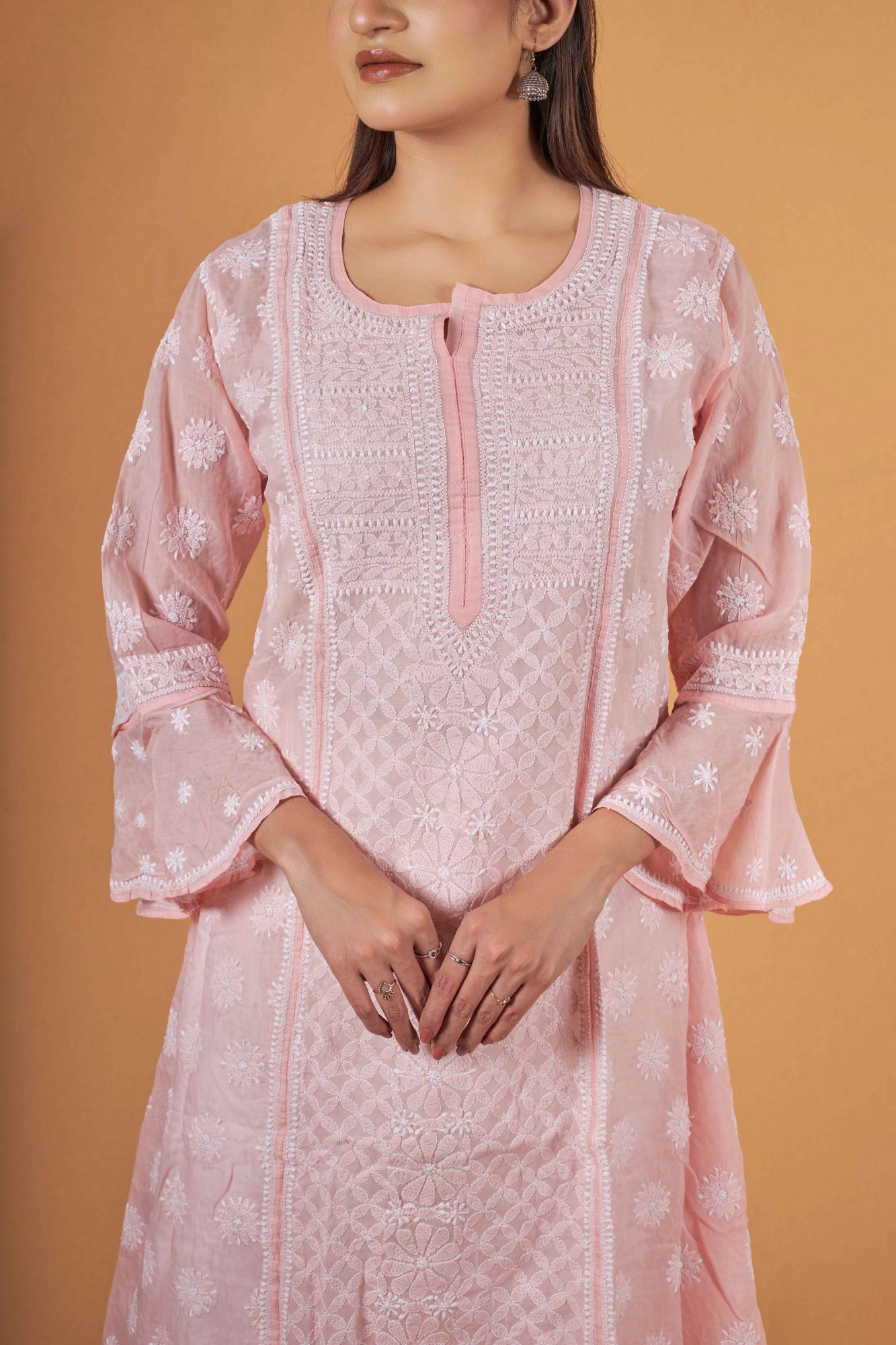 Cotton A line All over work Kurta