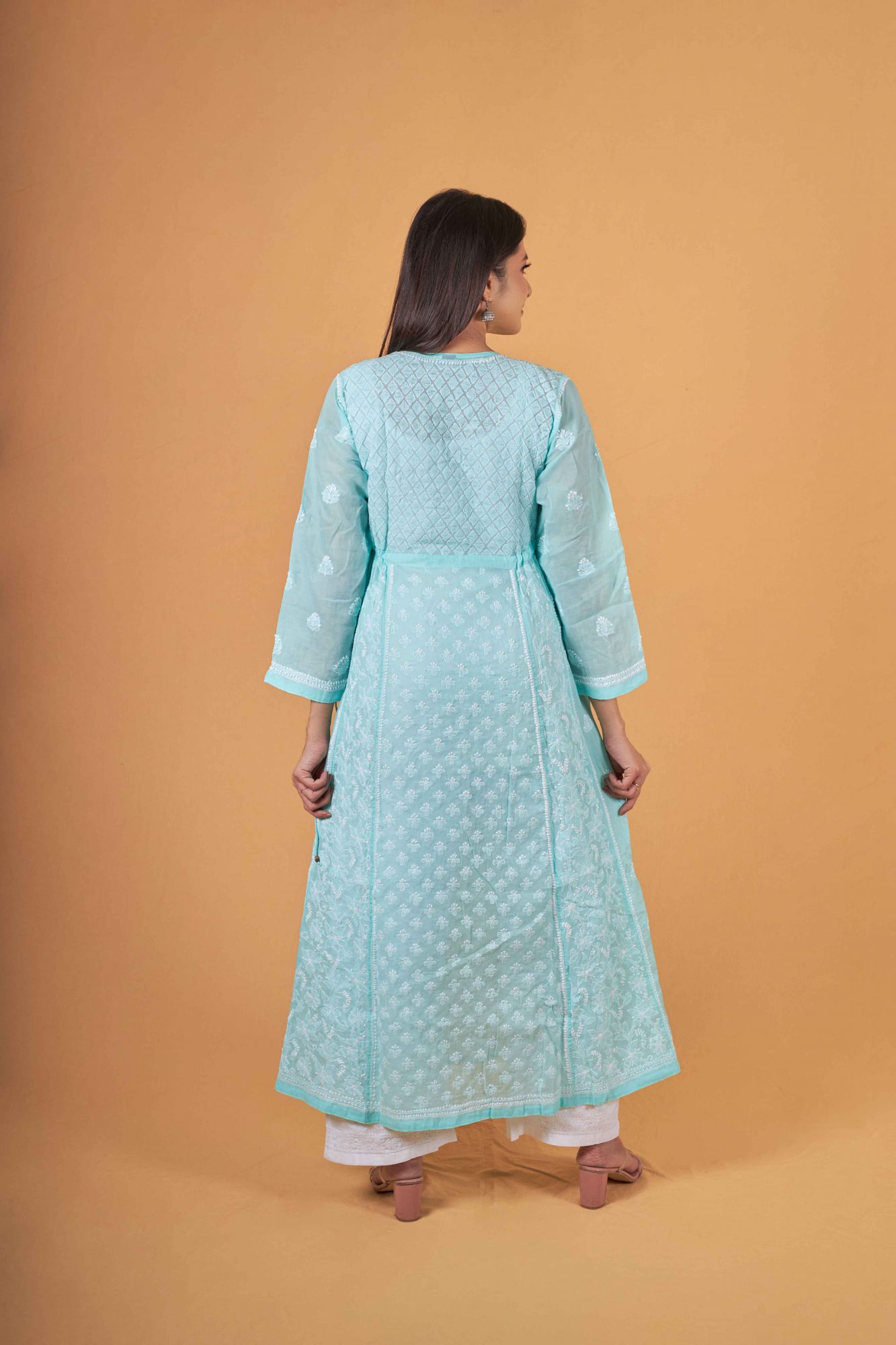 Cotton A line all over embroidered dress