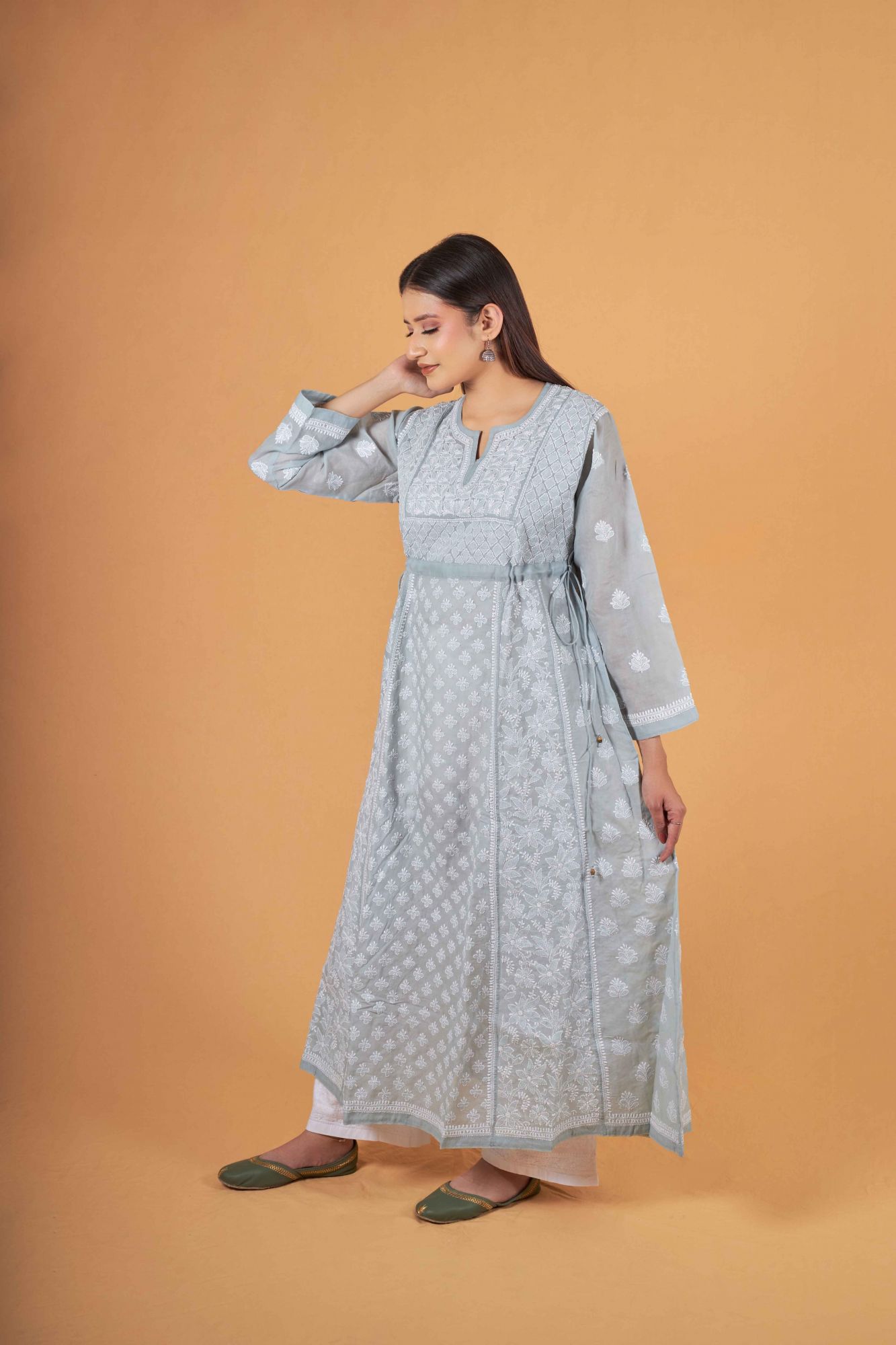 Grey A line Cotton Dress