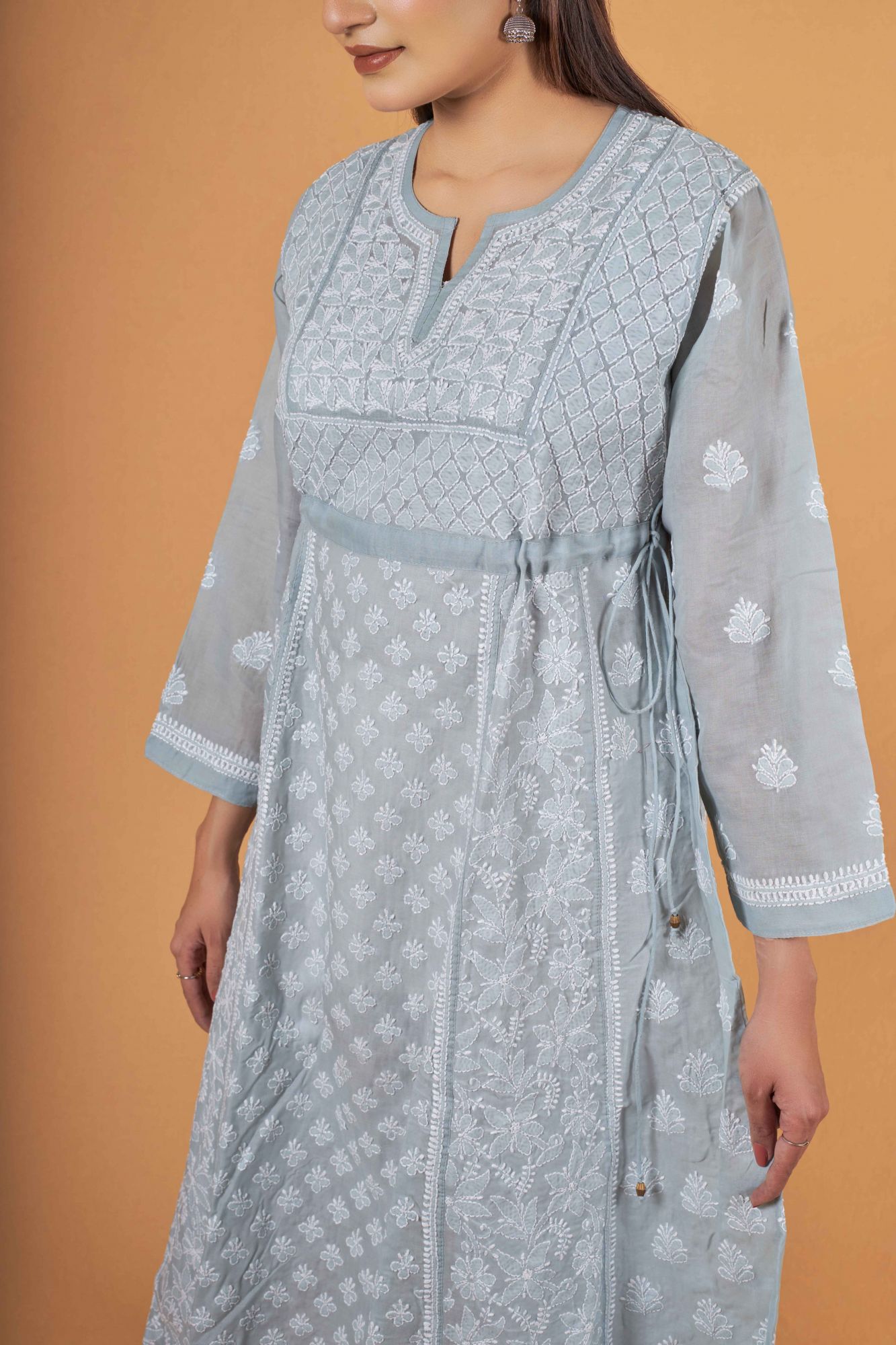Grey A line Cotton Dress
