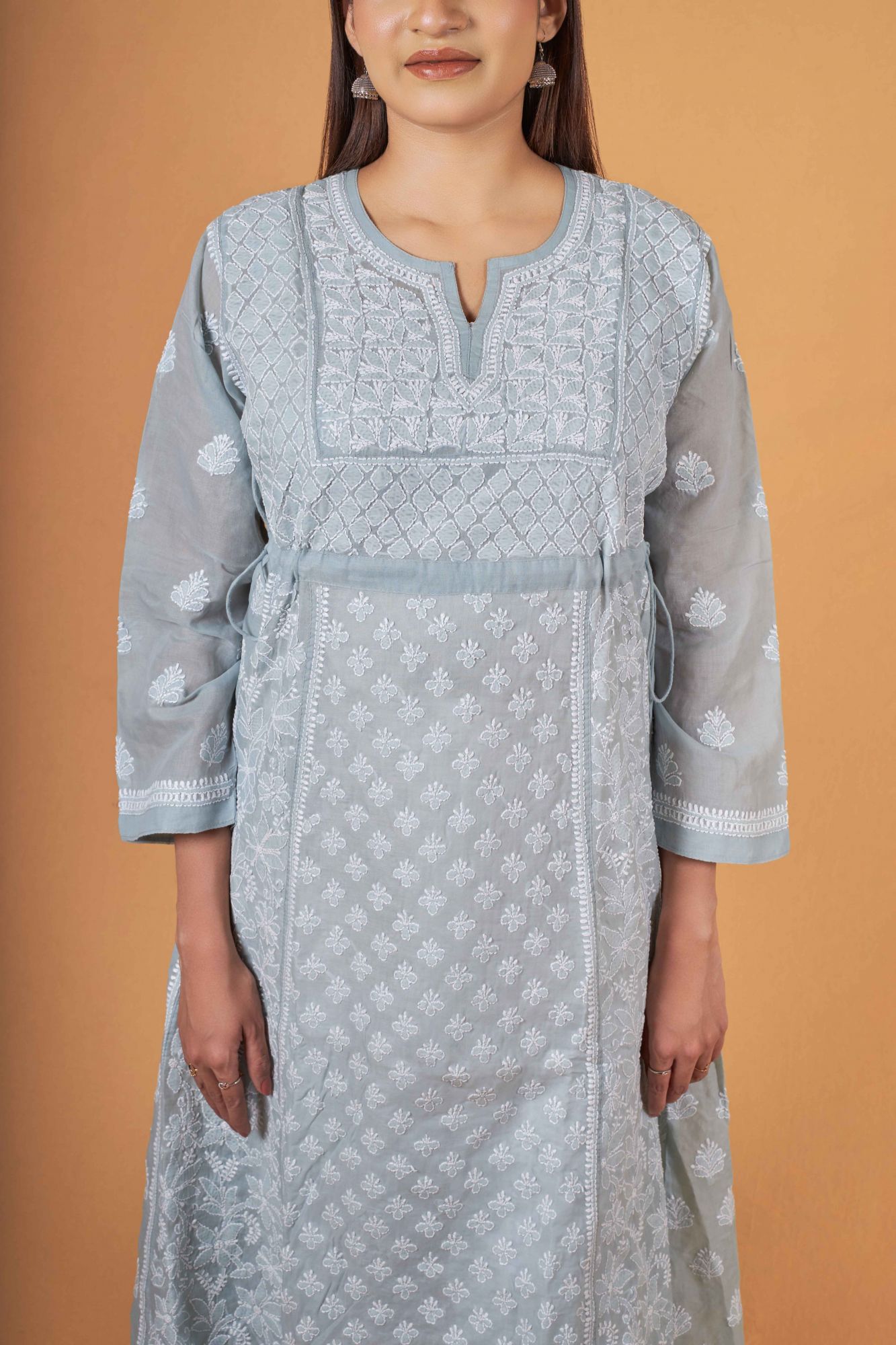 Grey A line Cotton Dress