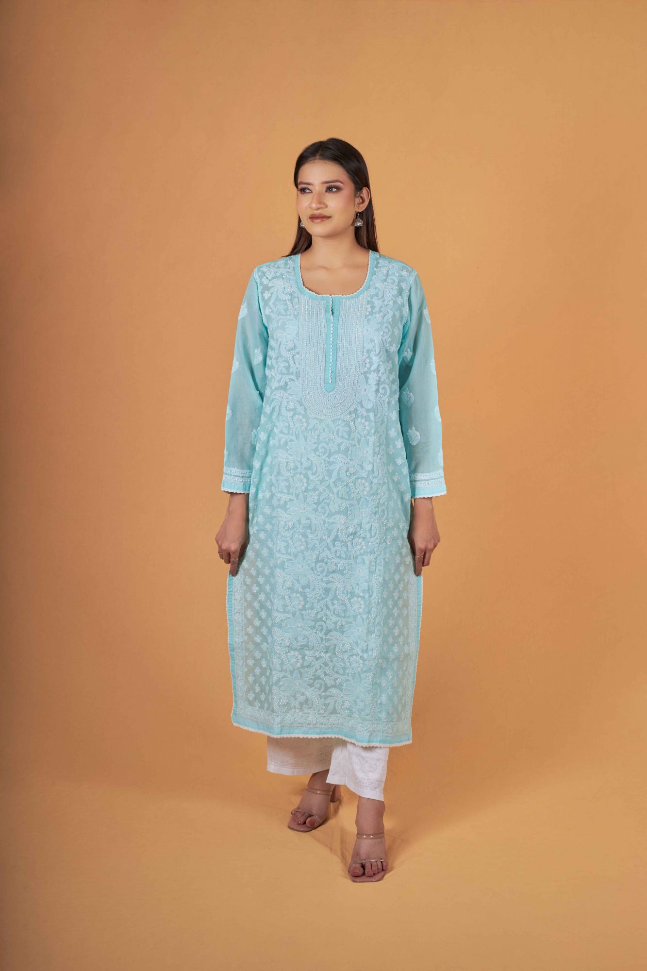 Cotton Voil Fine work kurti