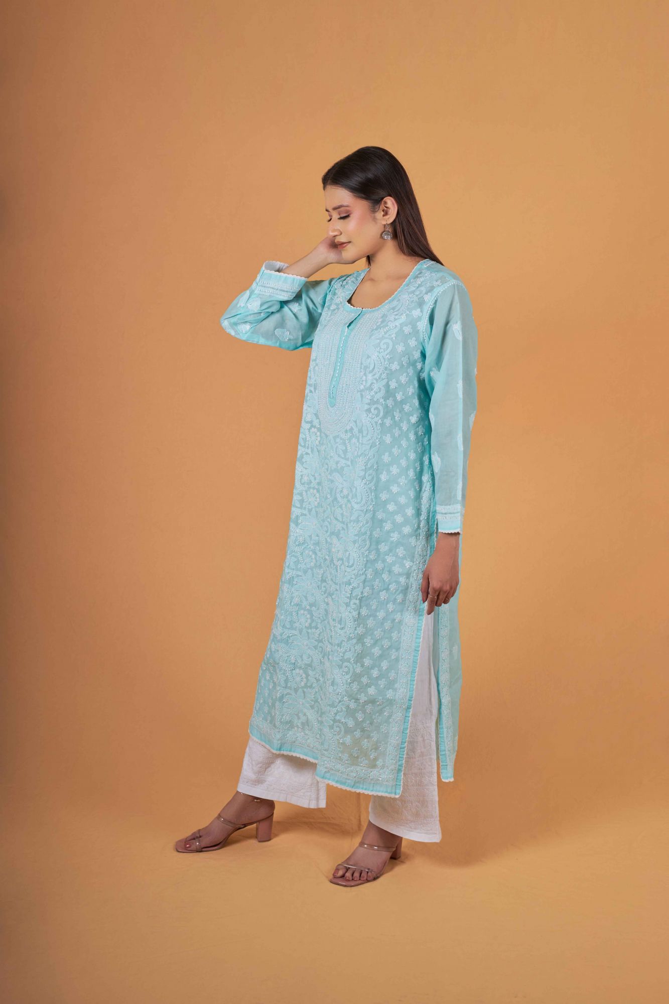 Cotton Voil Fine work kurti