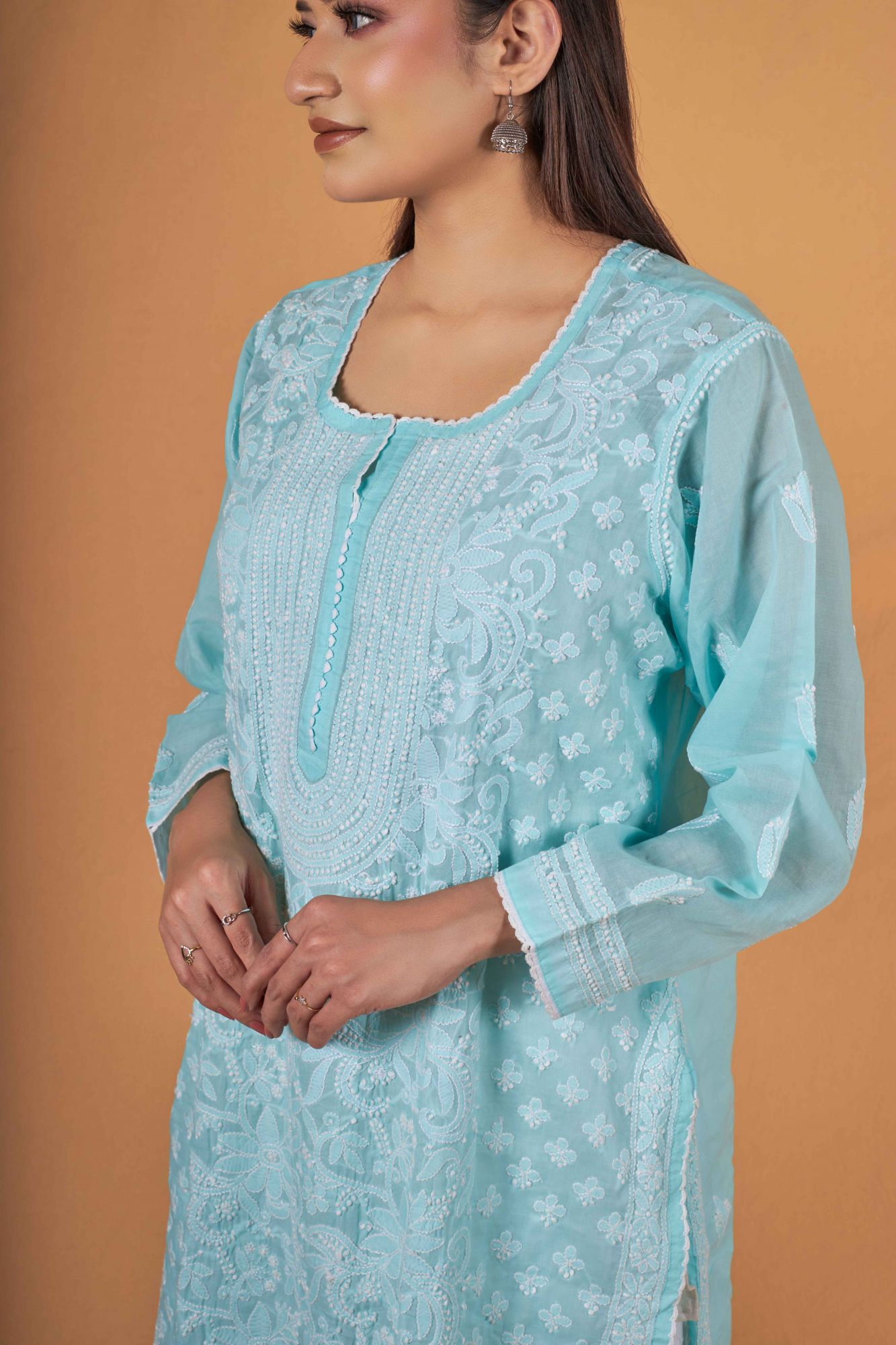 Cotton Voil Fine work kurti