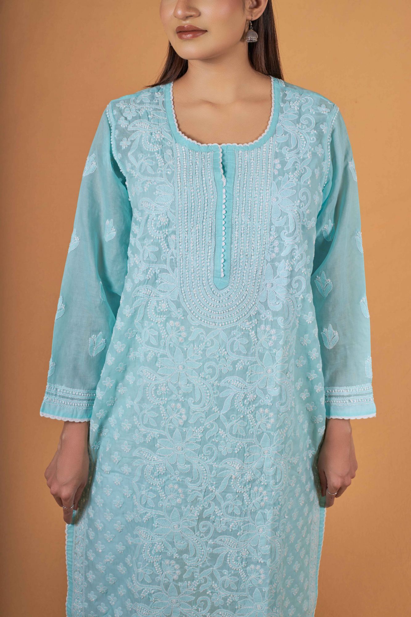 Cotton Voil Fine work kurti