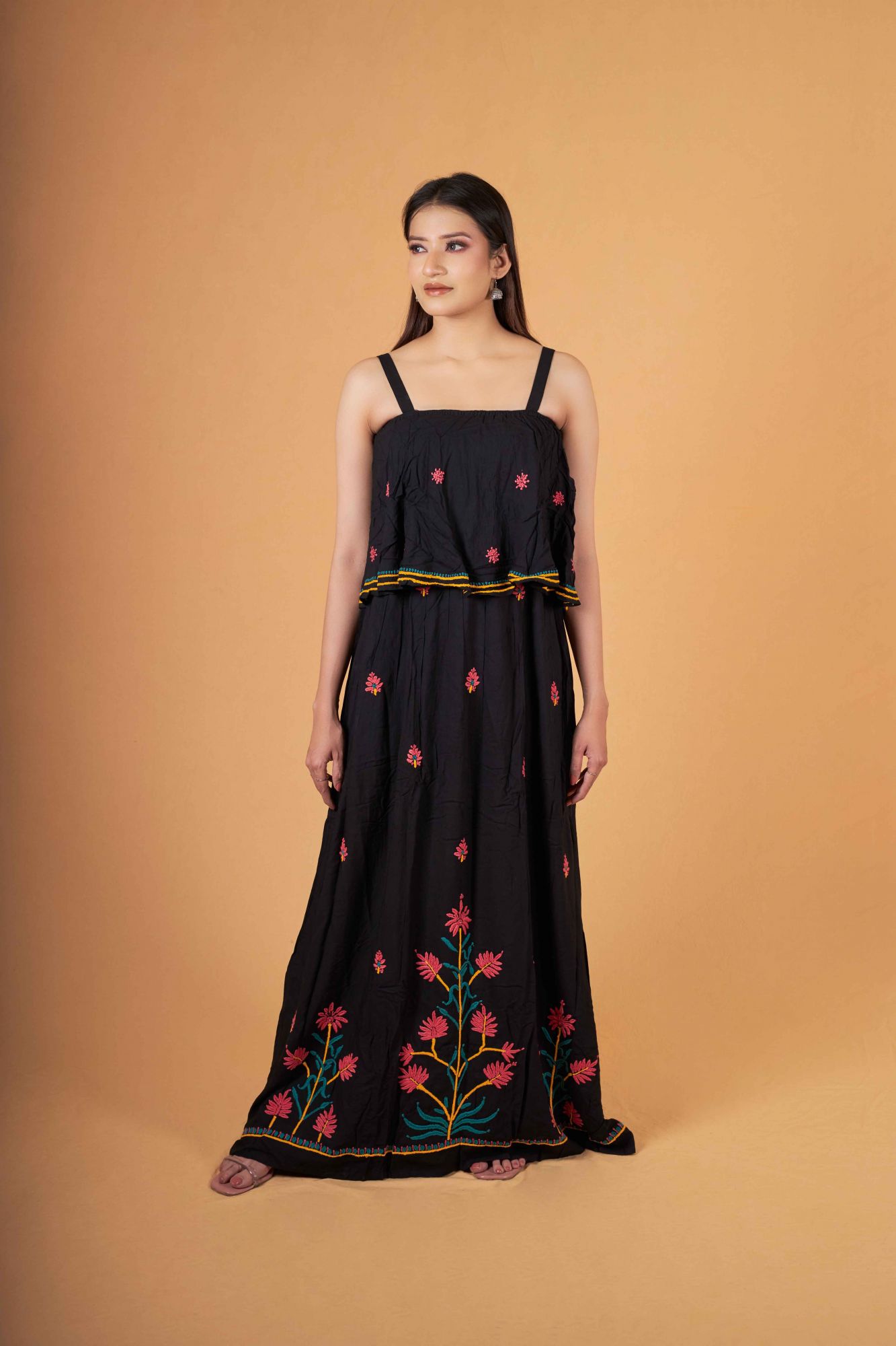 Strappy A line Long Dress