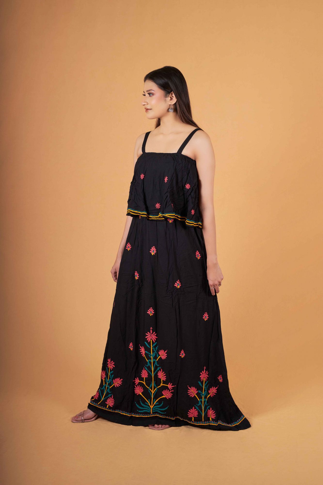 Strappy A line Long Dress