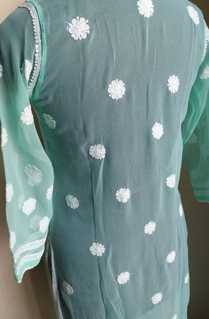 Sea green Georgette Kurti