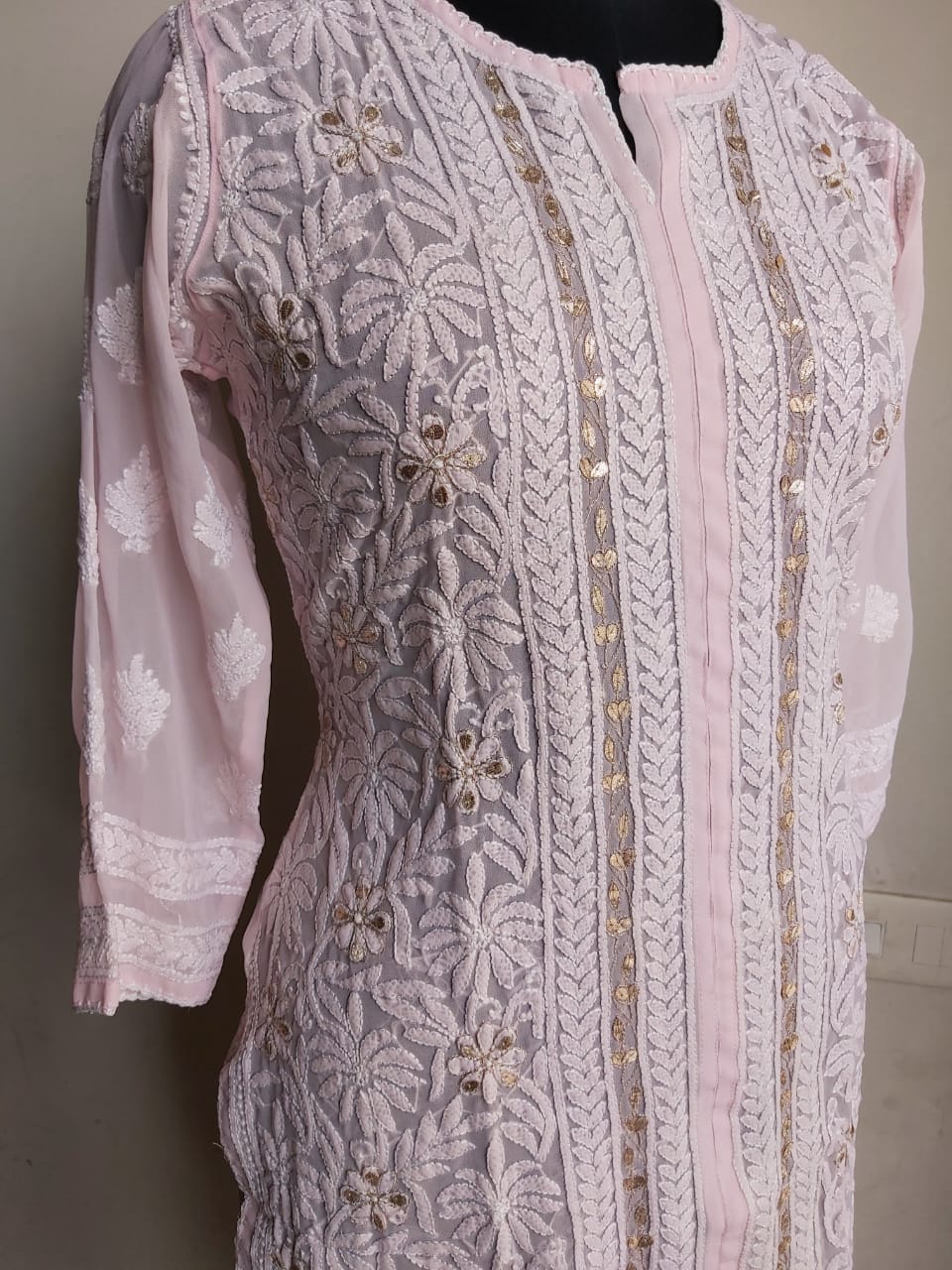 Georgette Kurti with Gota work