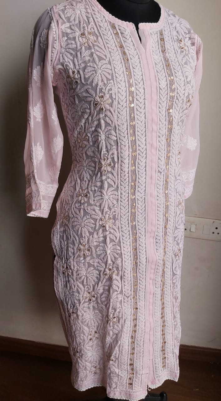 Georgette Kurti with Gota work