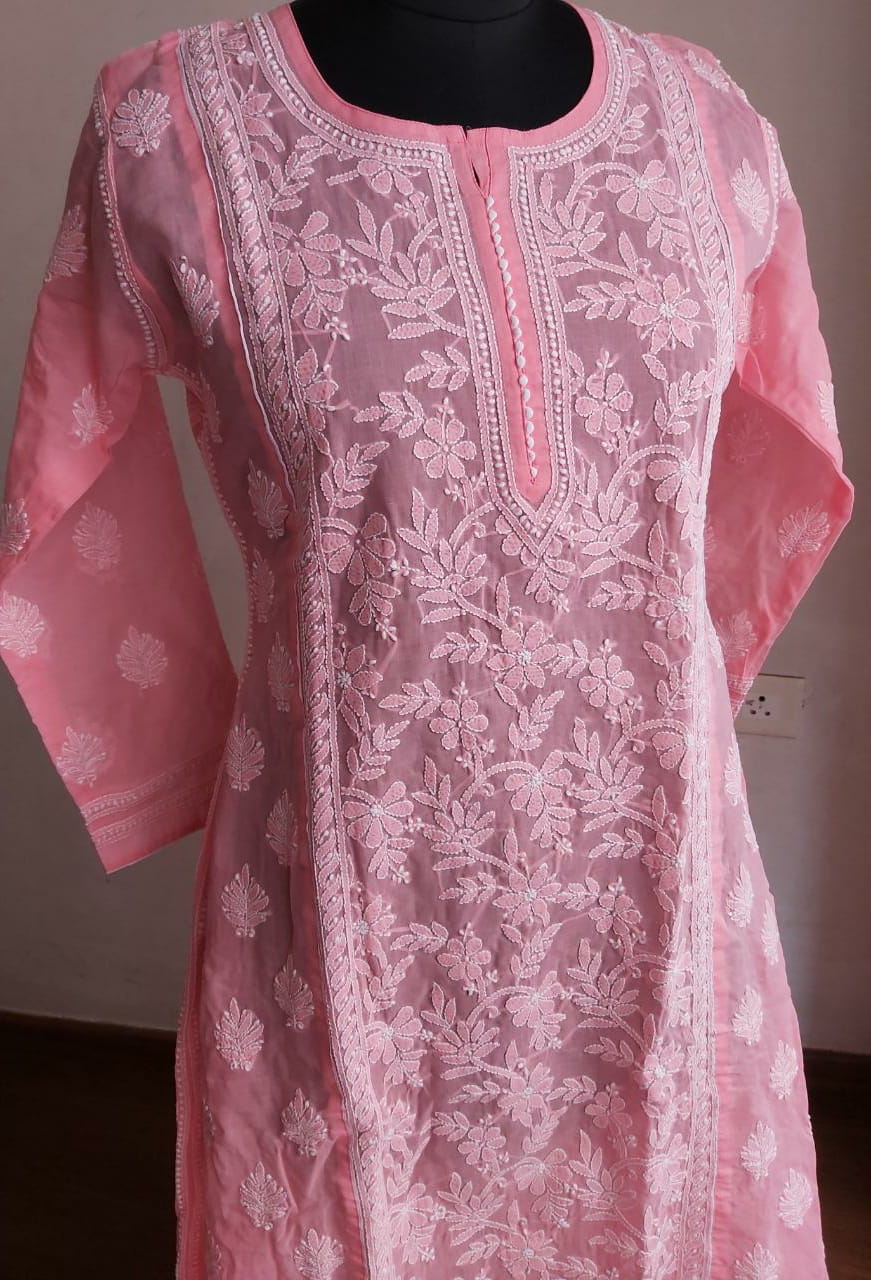 Cotton Voil A line Full Embroidered Kurti