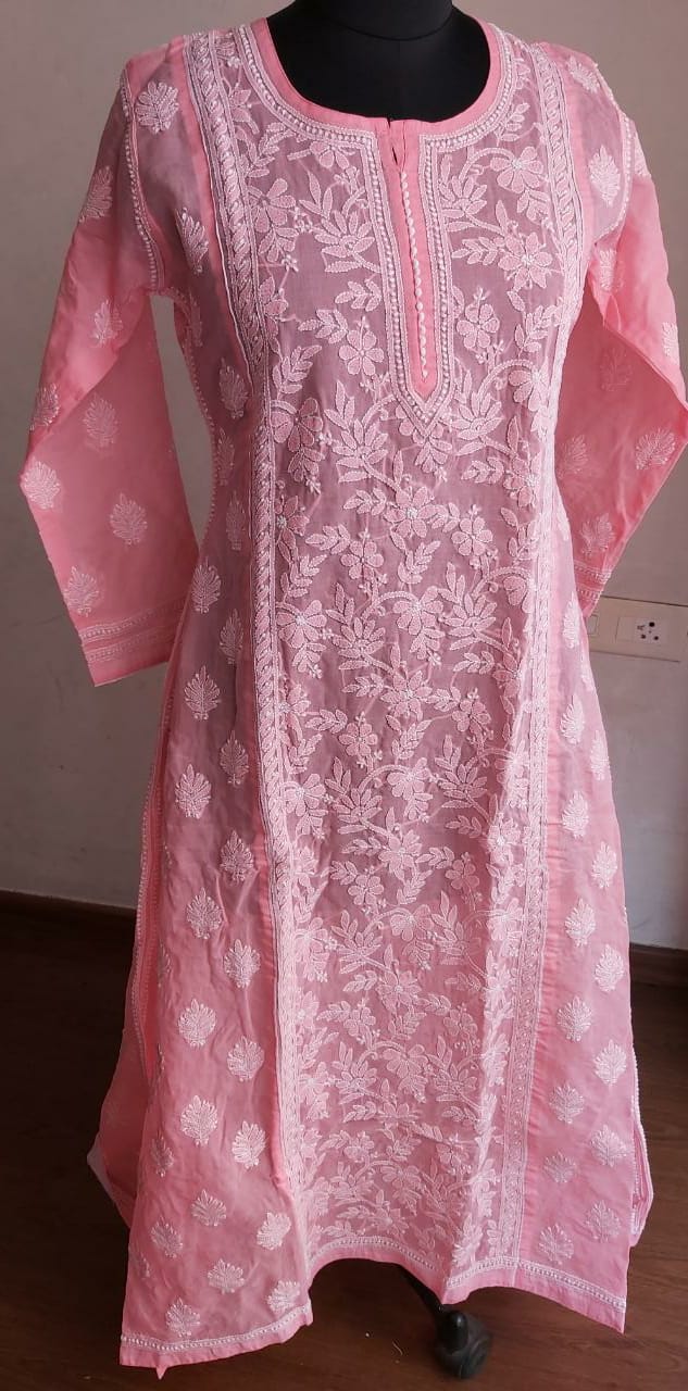 Cotton Voil A line Full Embroidered Kurti