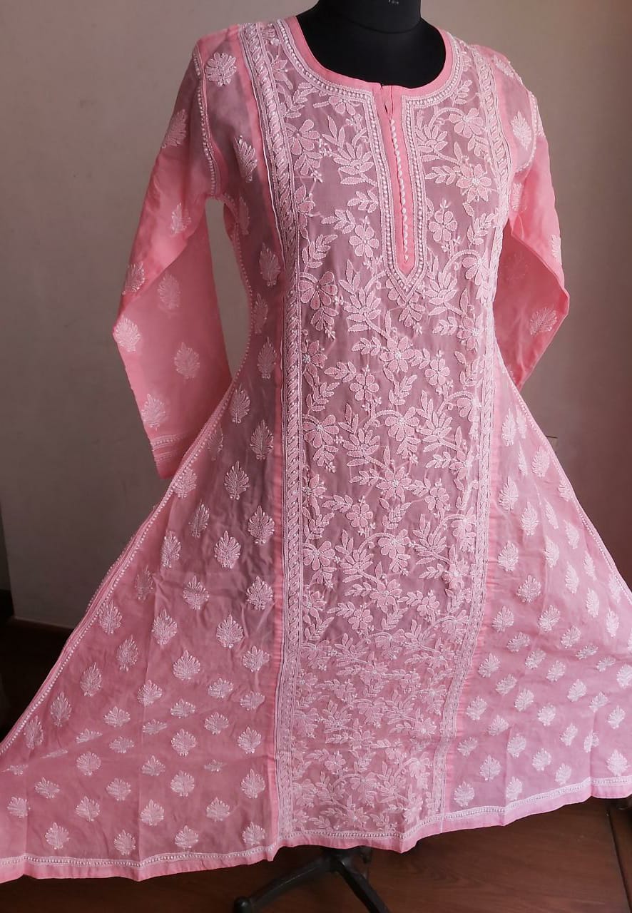 Cotton Voil A line Full Embroidered Kurti