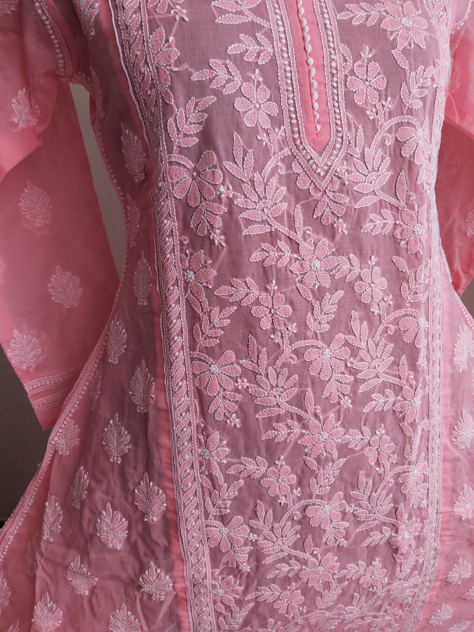Cotton Voil A line Full Embroidered Kurti