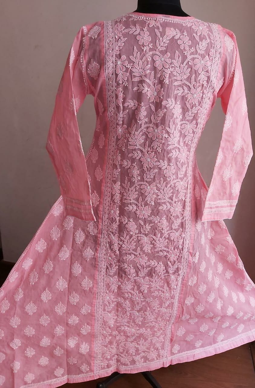 Cotton Voil A line Full Embroidered Kurti