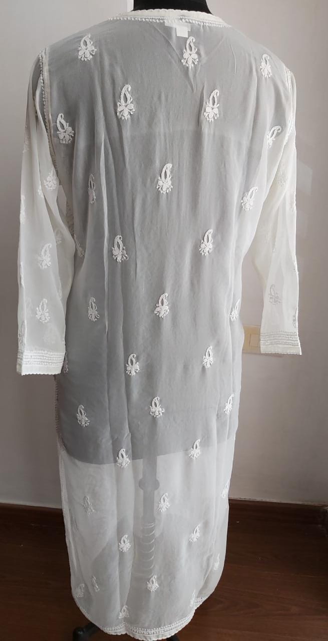 Off White Georgette Kurti