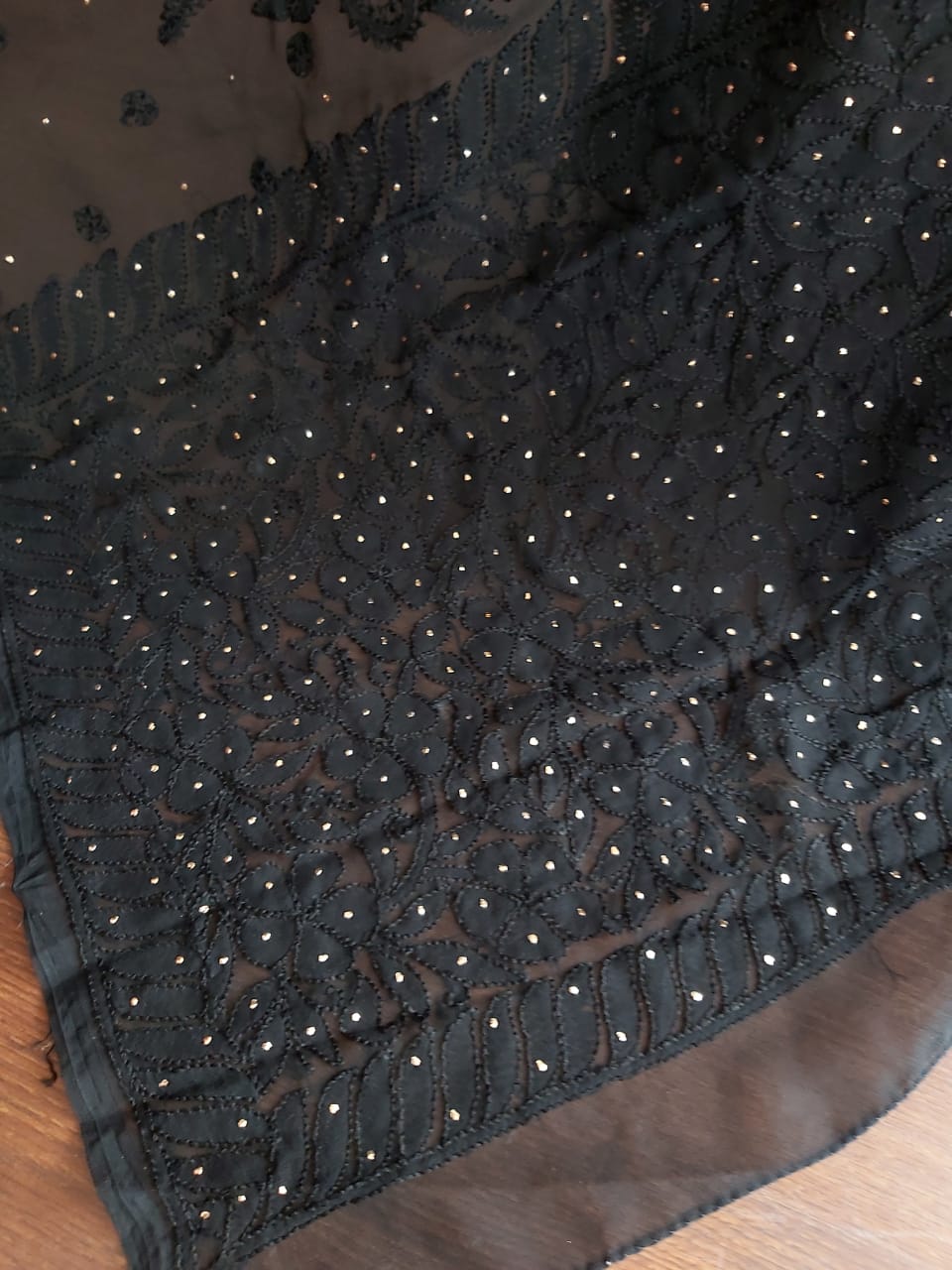 Georgette Saree with Resham work and Mukaish