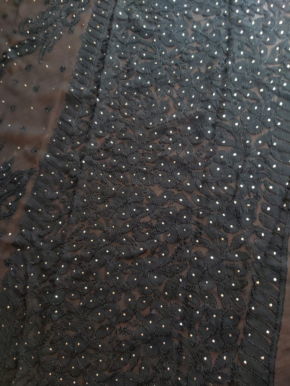 Georgette Saree with Resham work and Mukaish