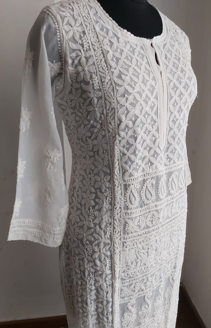 Georgette Resham work Kurti