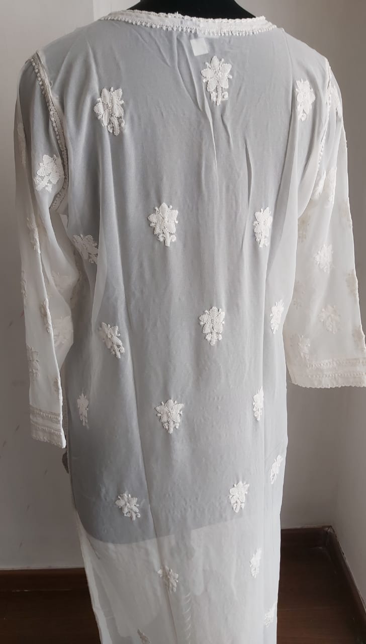 Georgette Resham work Kurti