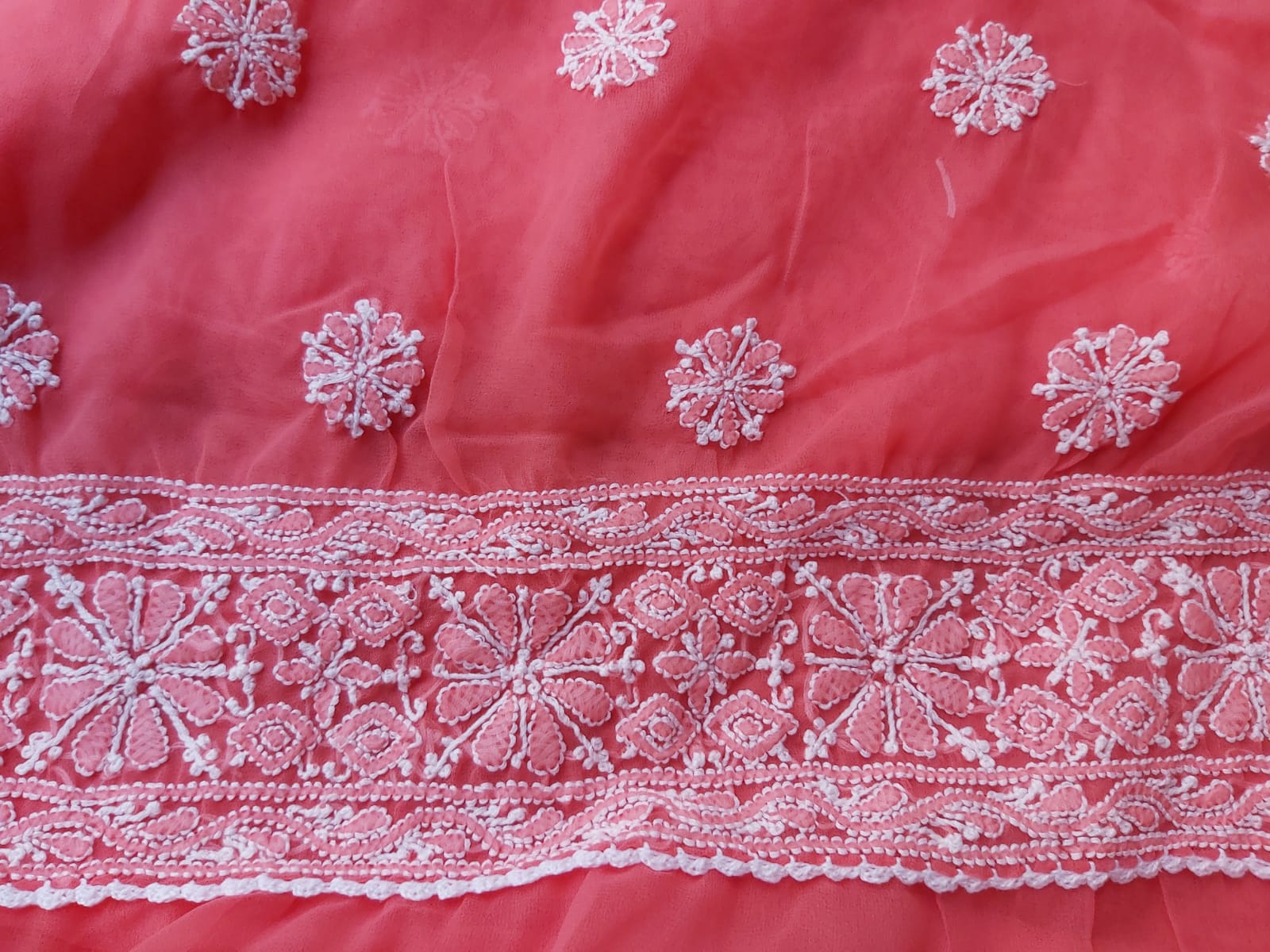 Watermelon Pink Georgette Full set