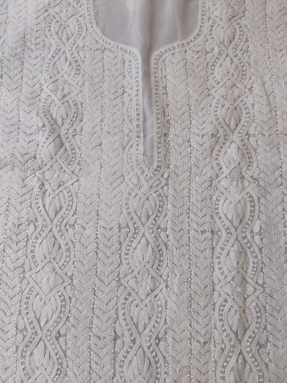 White Georgette Jaal work Kurta