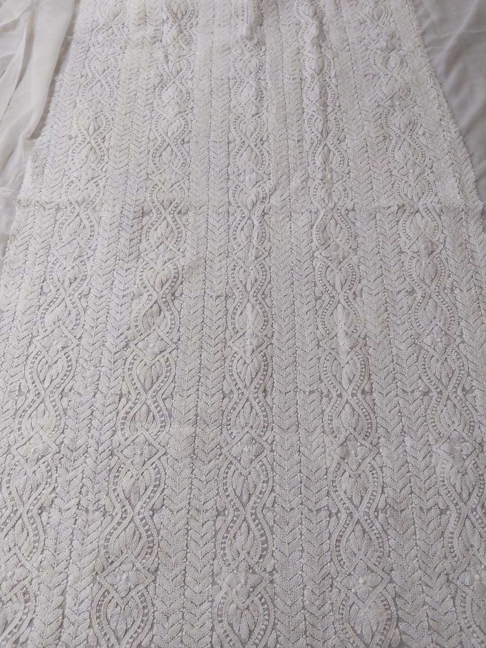 White Georgette Jaal work Kurta