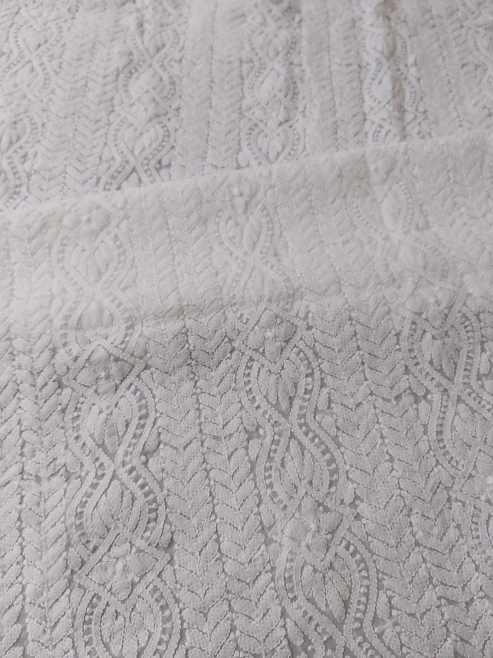 White Georgette Jaal work Kurta