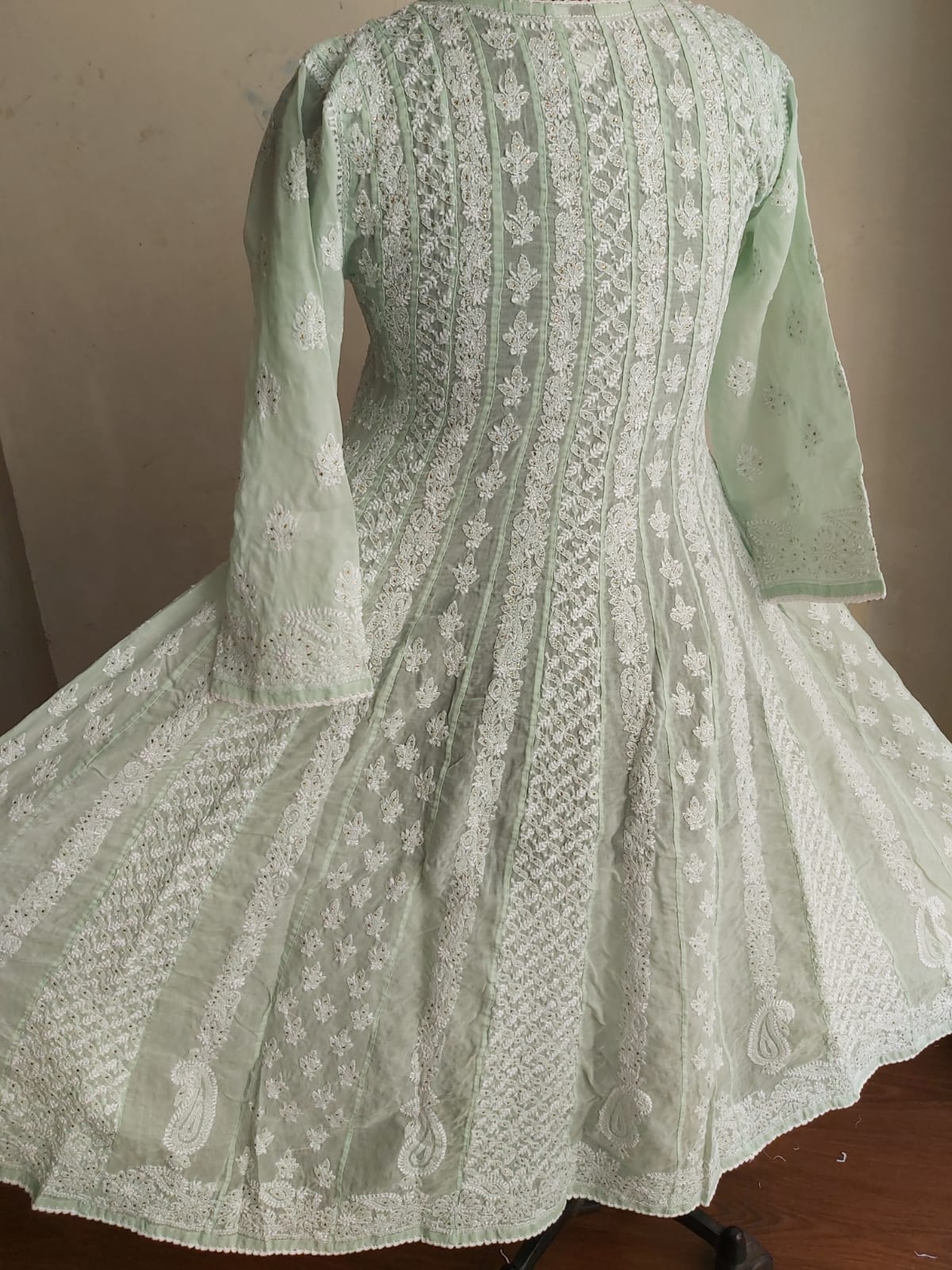 Cotton Voil All over full embroidered Anarkali