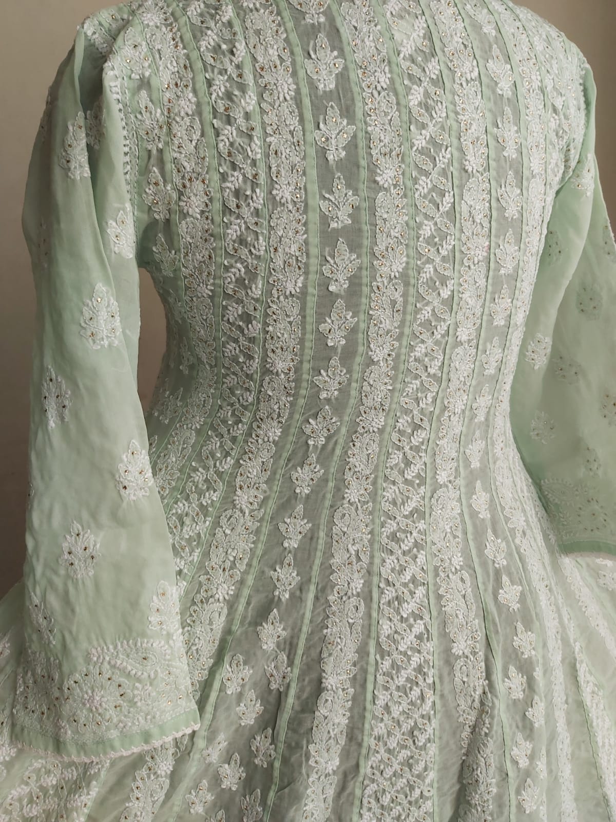 Cotton Voil All over full embroidered Anarkali