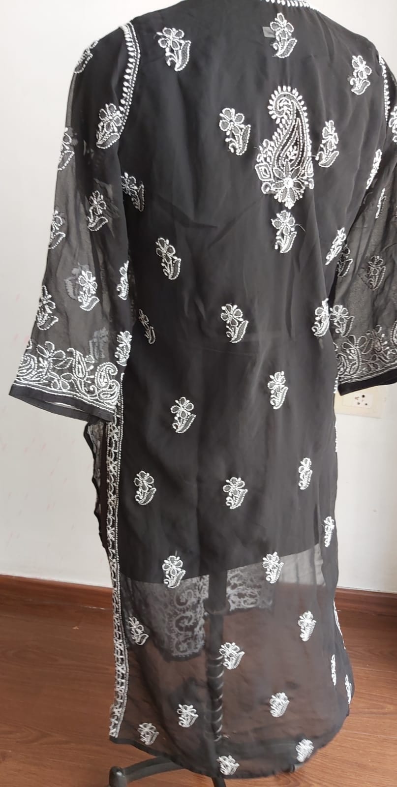 Black and white Georgette Kurti