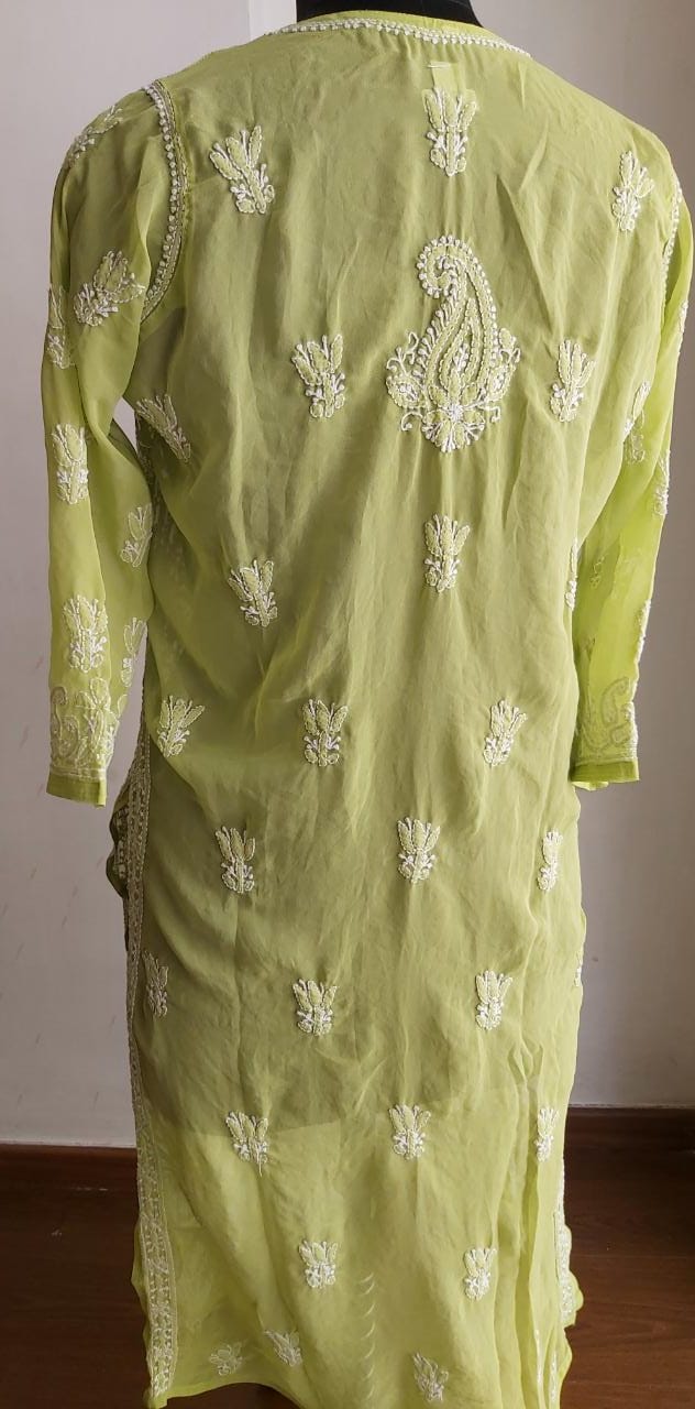 Lime Green Georgette Kurti