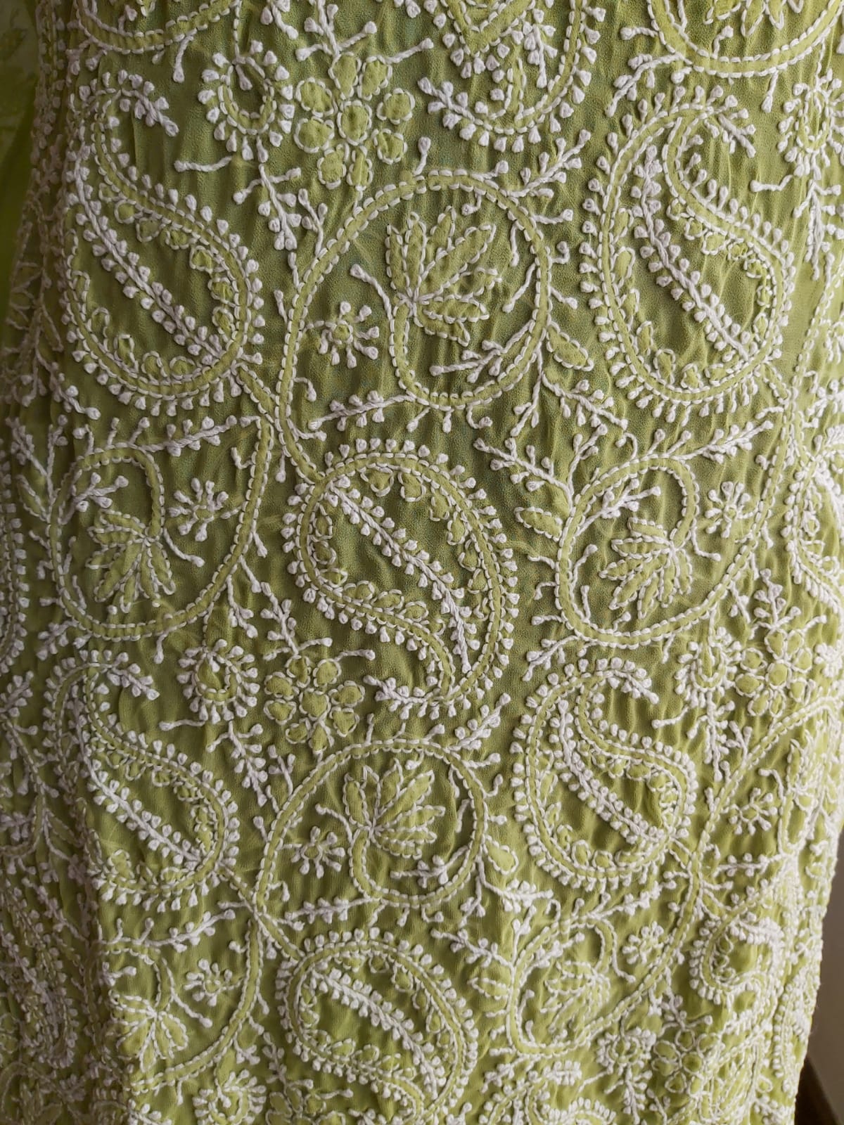 Lime Green Georgette Kurti