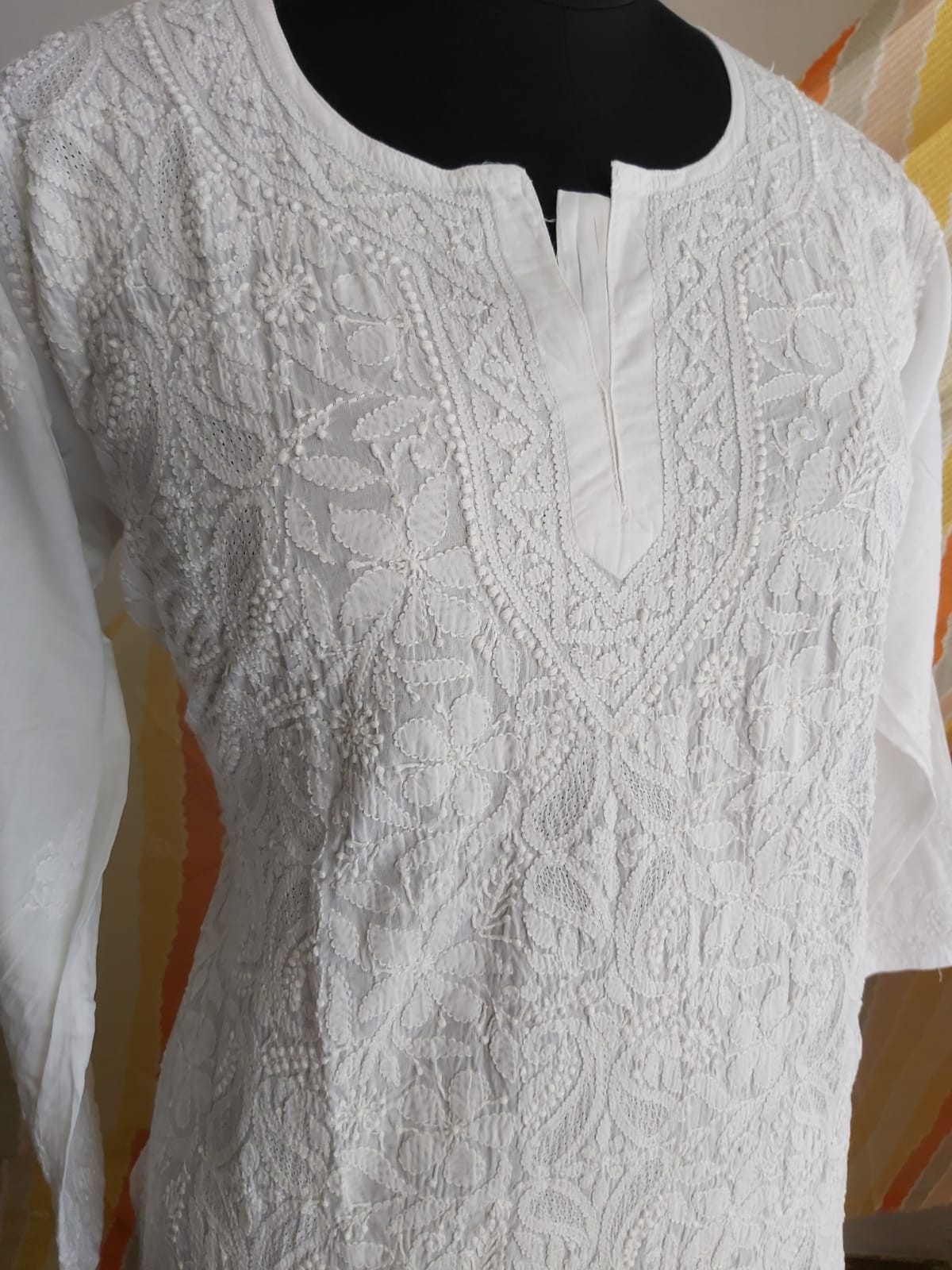 White Malmal Kurti