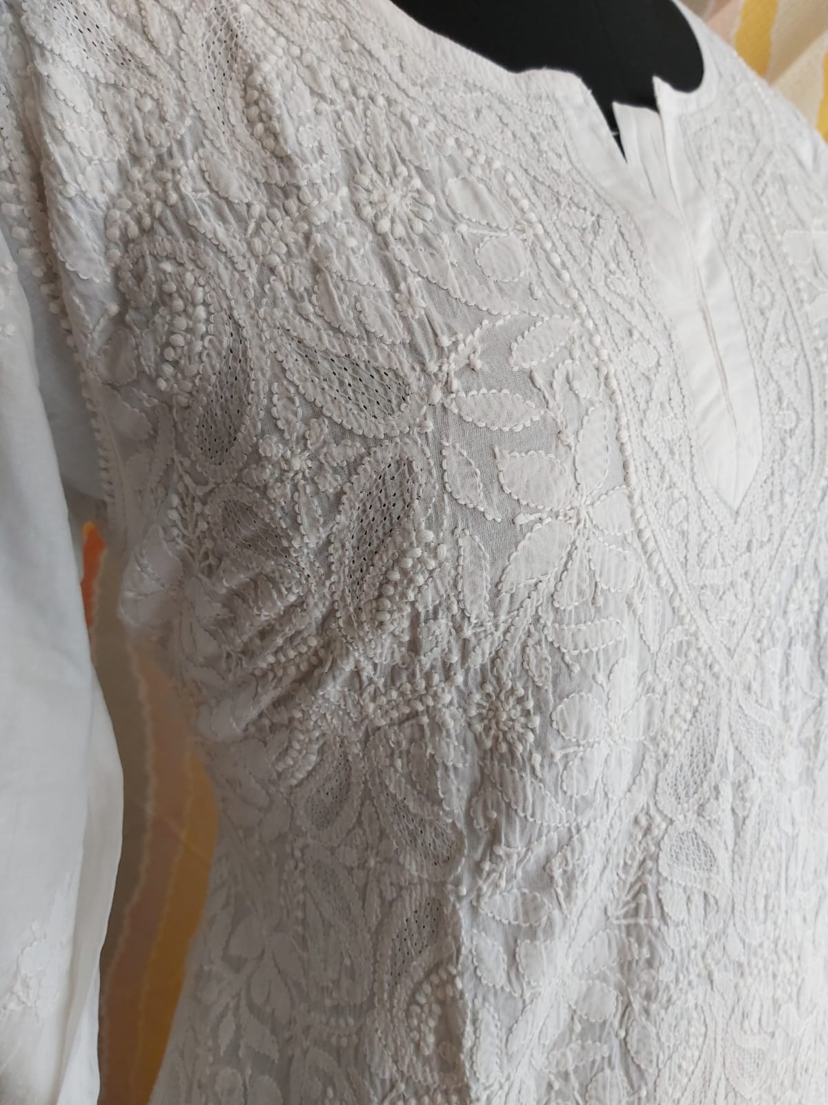 White Malmal Kurti