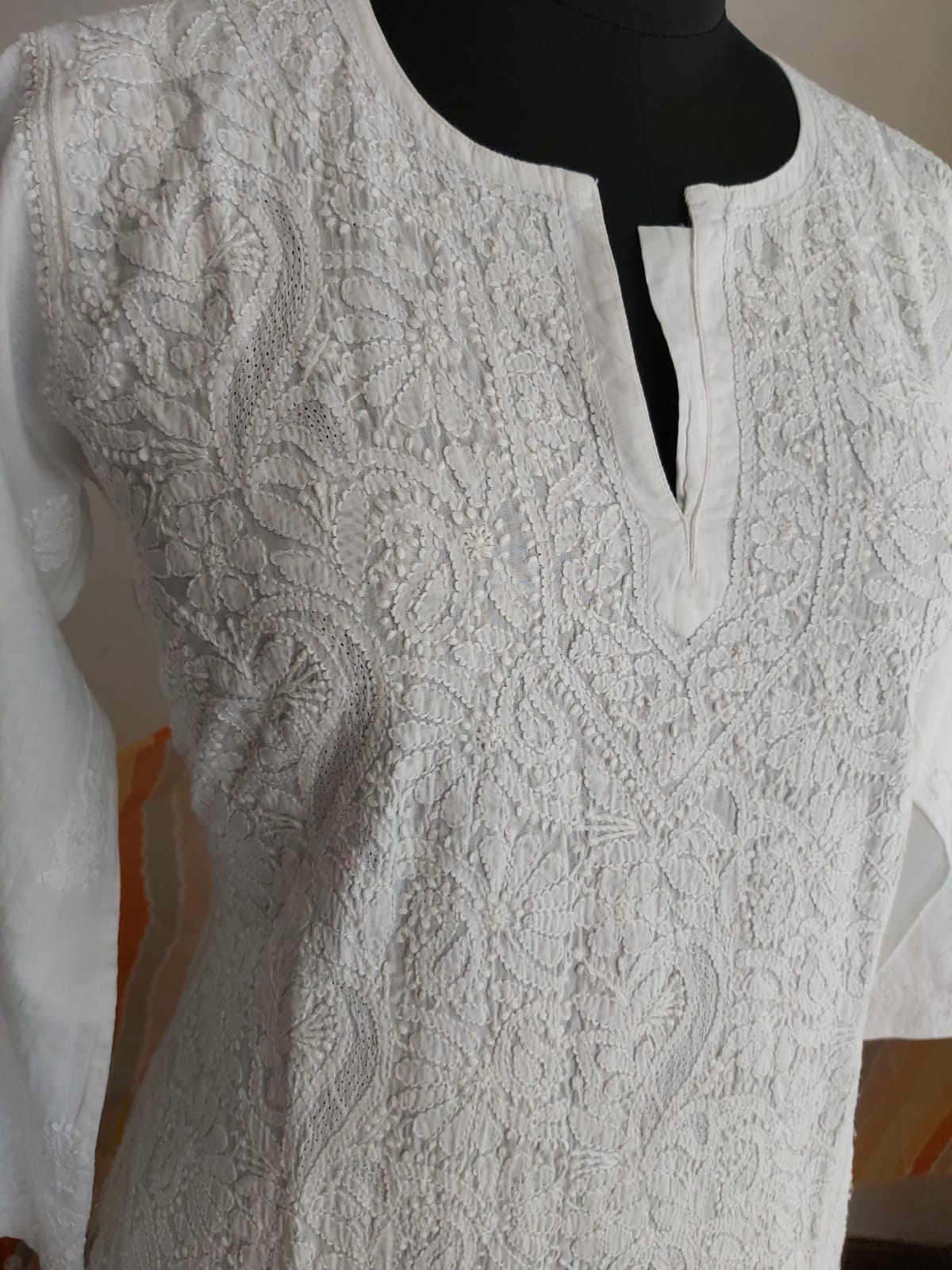 White Malmal Kurti